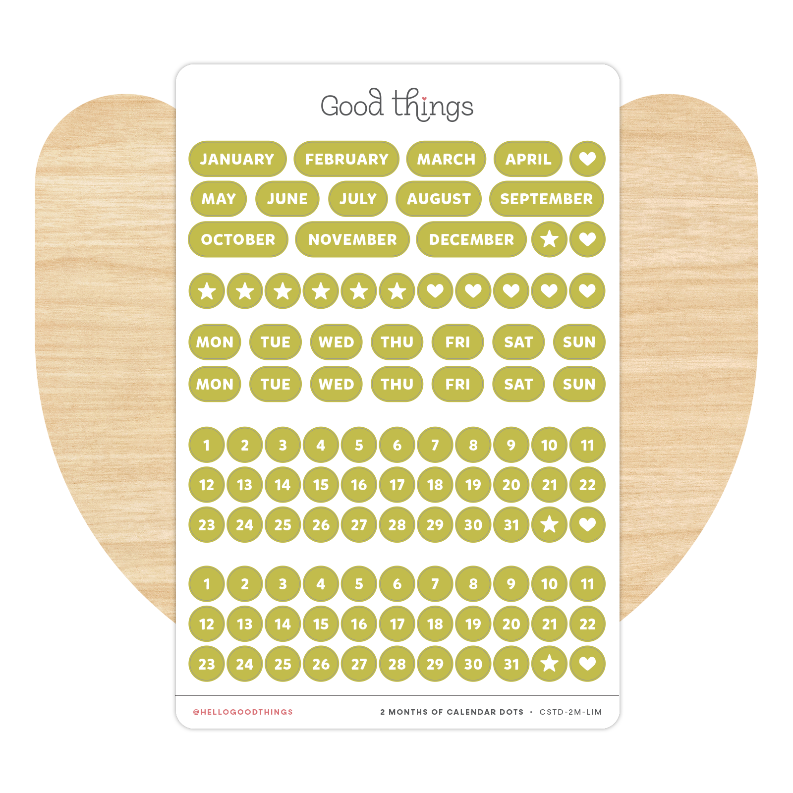 Create-a-Calendar Dots Sticker Sheet, Lime