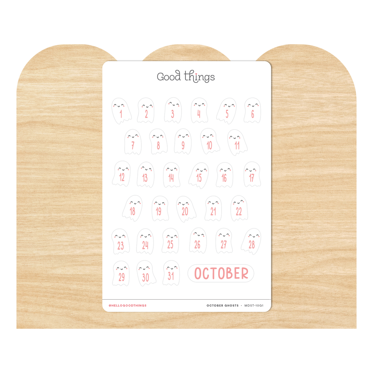 Cute Ghost / October Month Date Stickers
