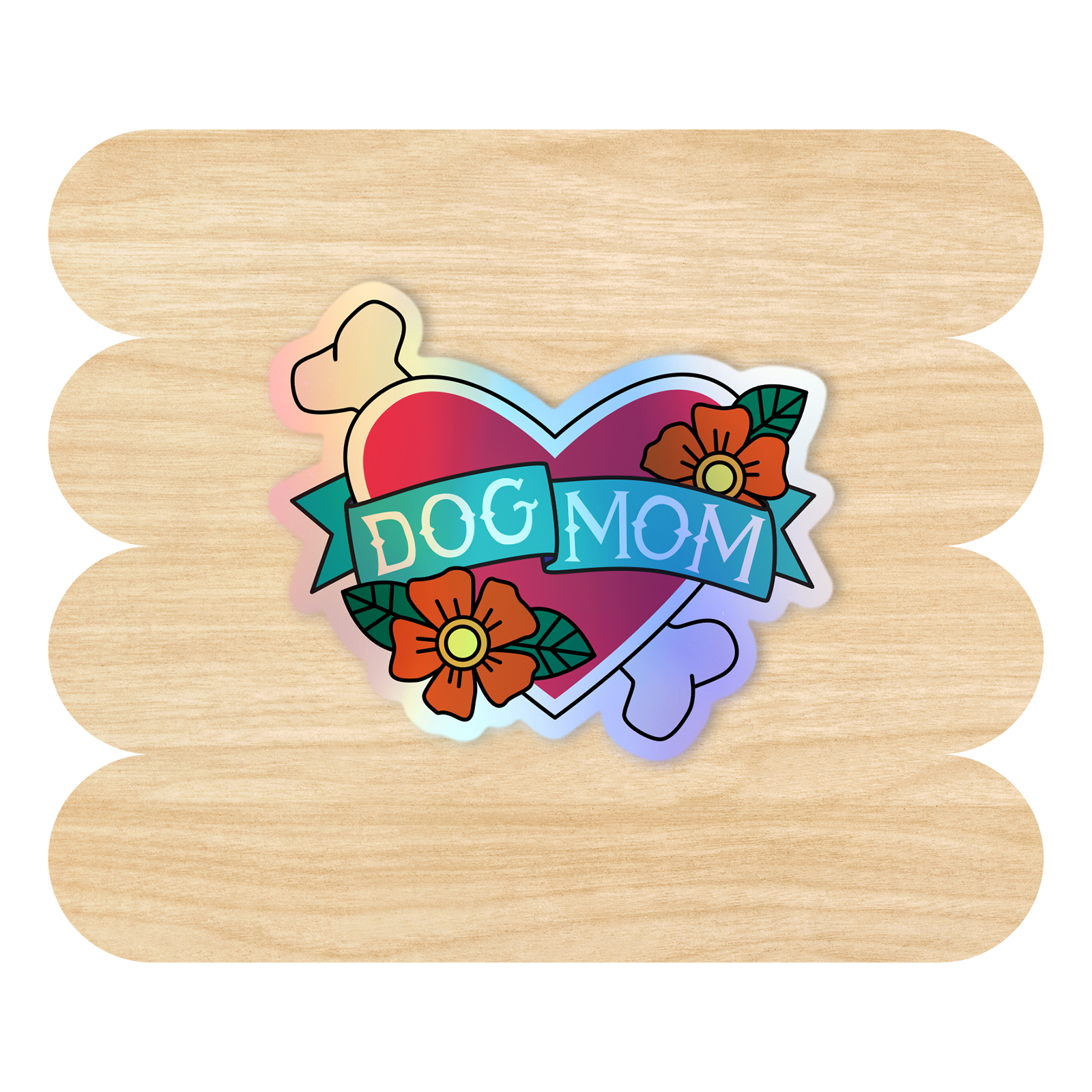 Dog Mom Holographic Sticker by Good Things