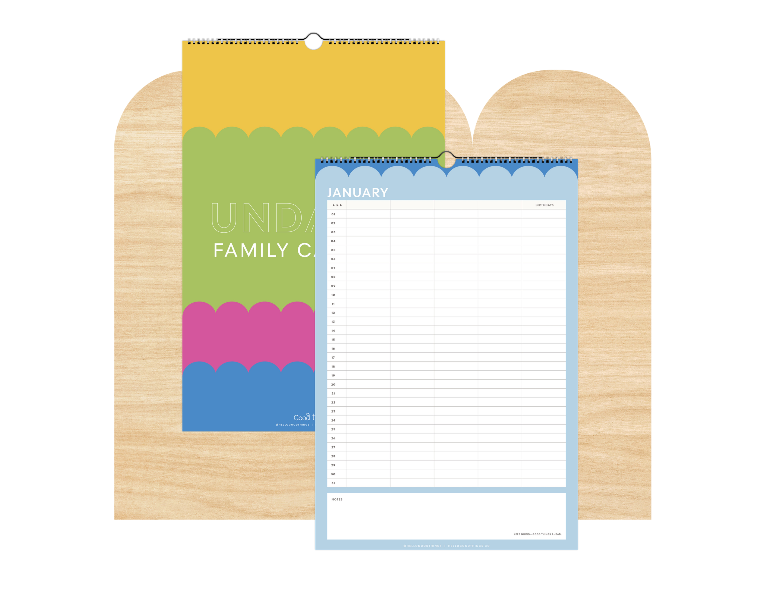 Family Party of Four Undated Wall Calendar