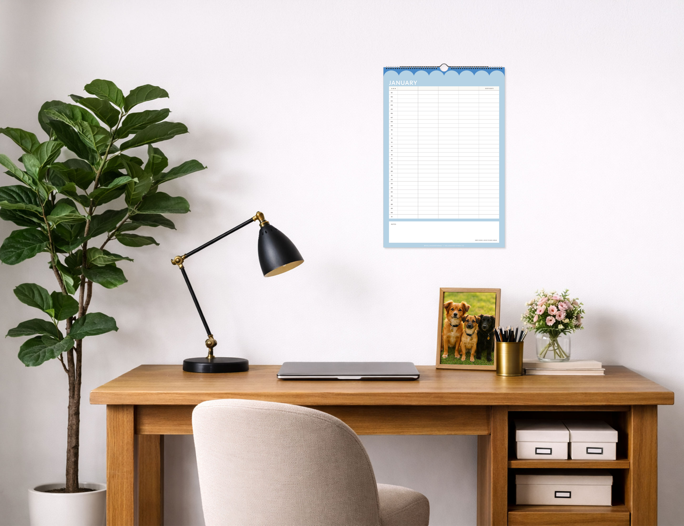 Family Party of Four Undated Wall Calendar