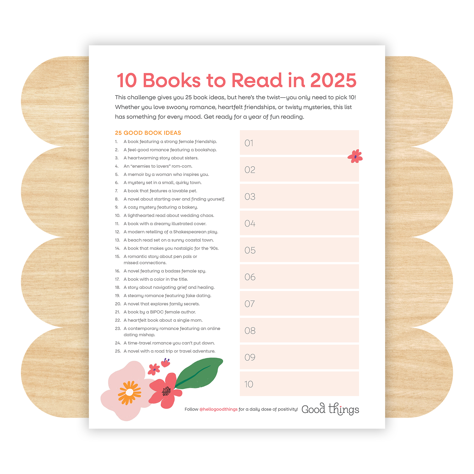 2025 Reading Challenge Free Download by Good Things