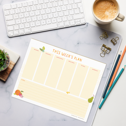 Fresh & Fruity Weekly Plan Notepad (Horizontal)