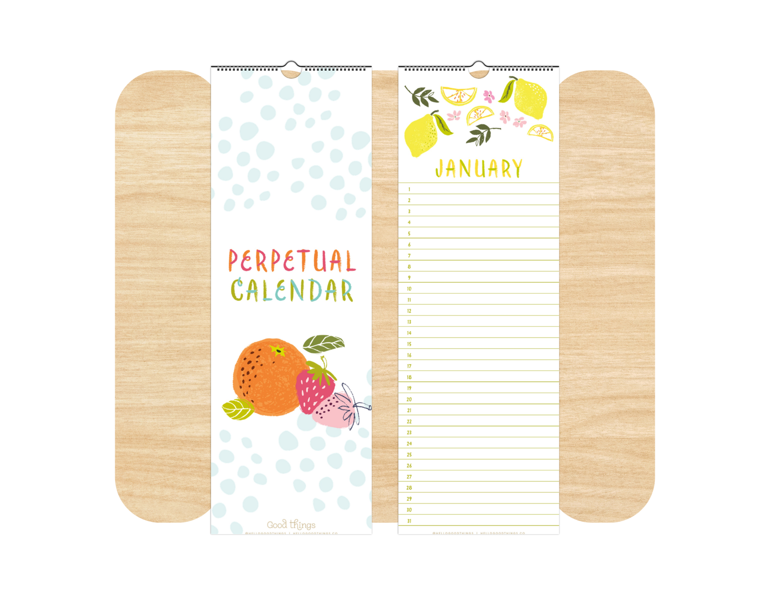 Fruity Perpetual Wall Calendar