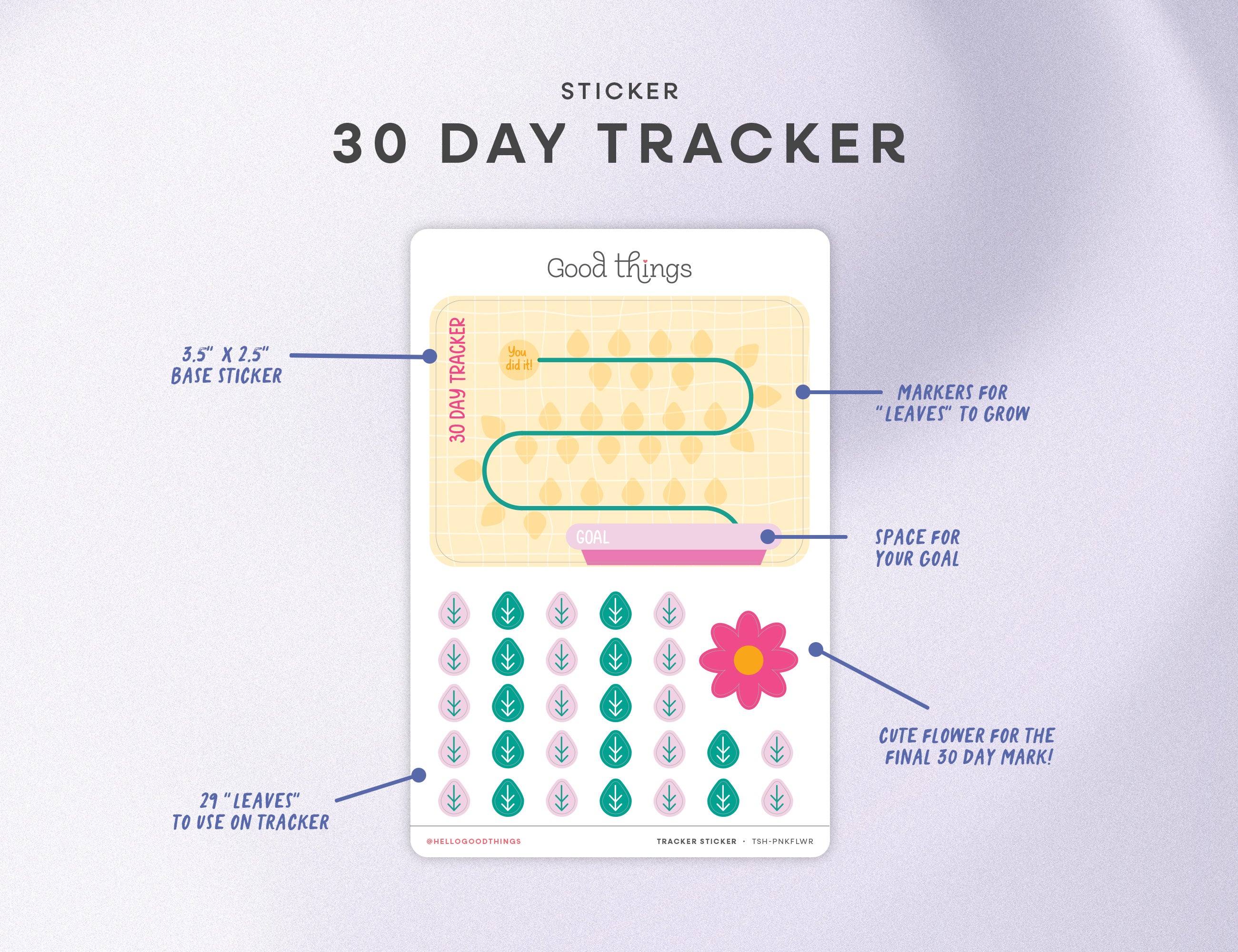 Goal Tracker Sticker Grow a Flower by Good Things