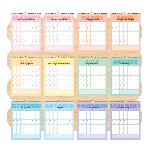 A Year of Showing Up, 2026 Calendar + Goal Tracker (Sunday Start)