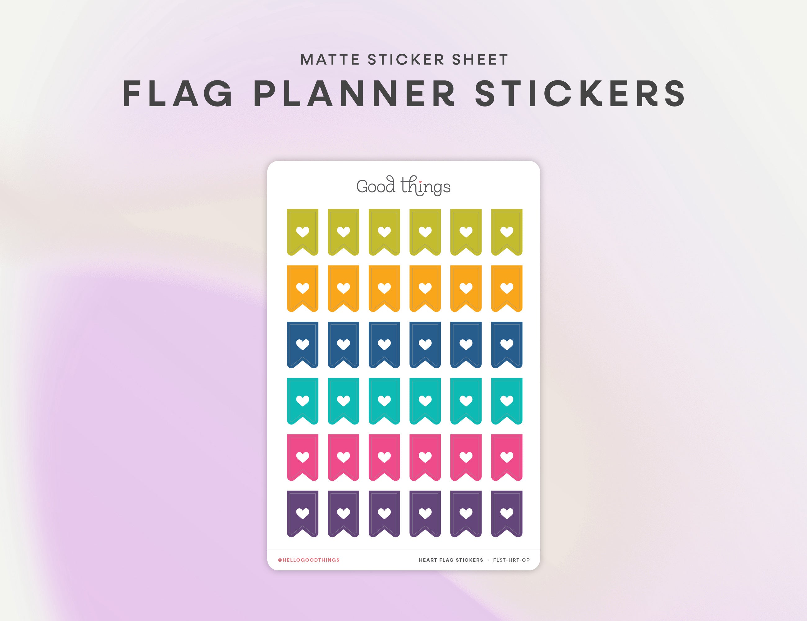 Heart Flag Calendar Planner Stickers