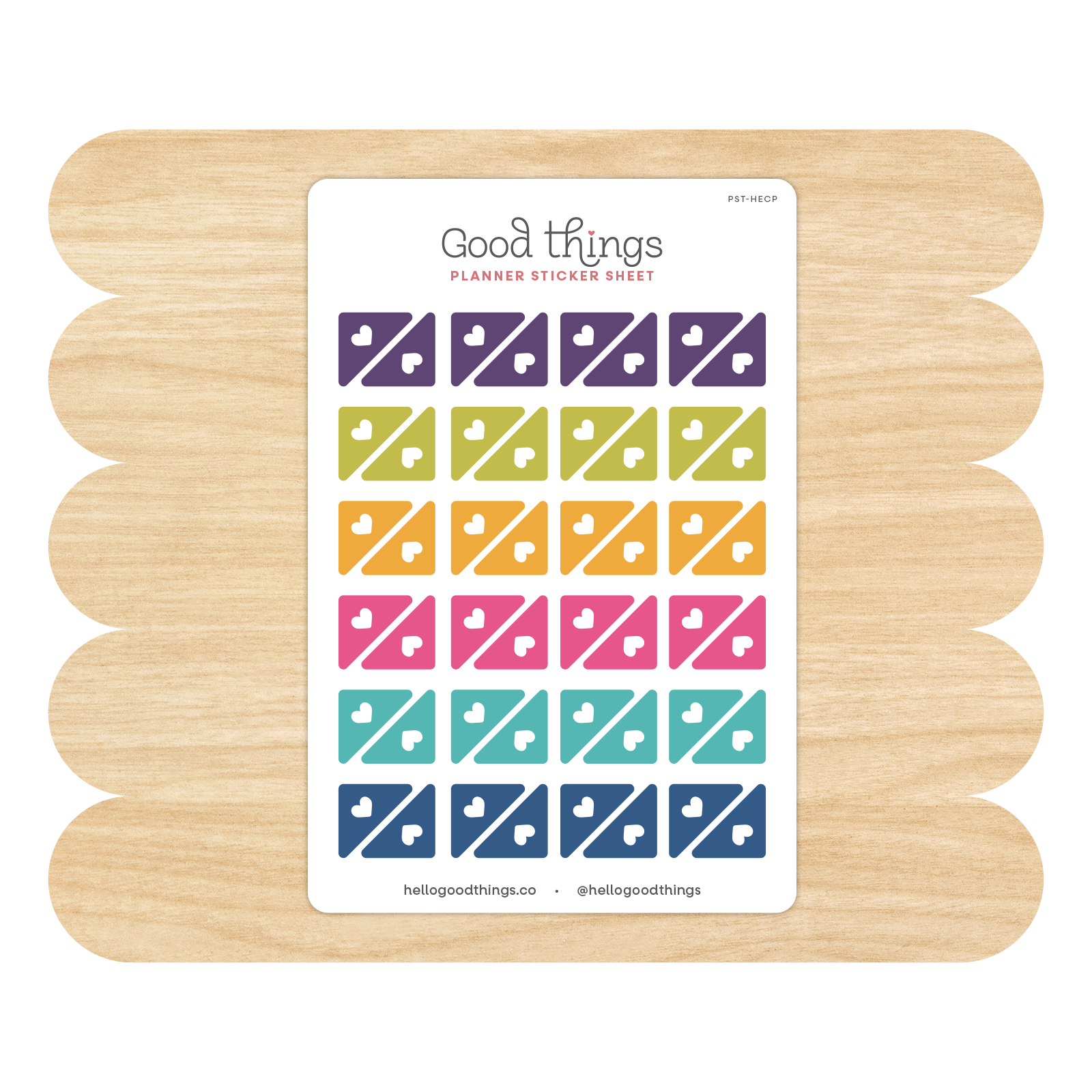 Heart Corner Calendar Planner Stickers