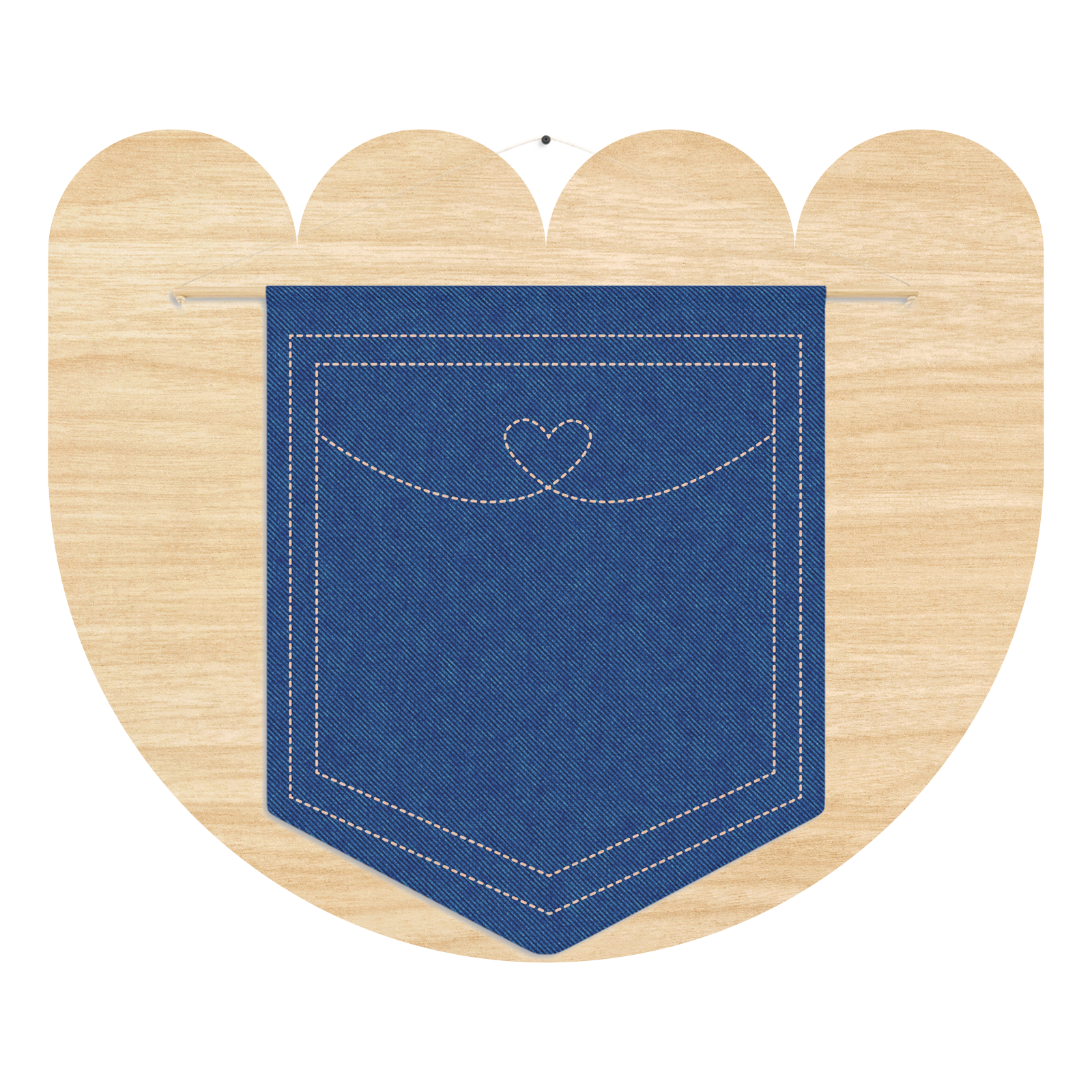 Jeans Pocket Pin Pennant by Good Things
