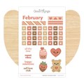 Create-a-Calendar February Kawaii Sticker Sheet