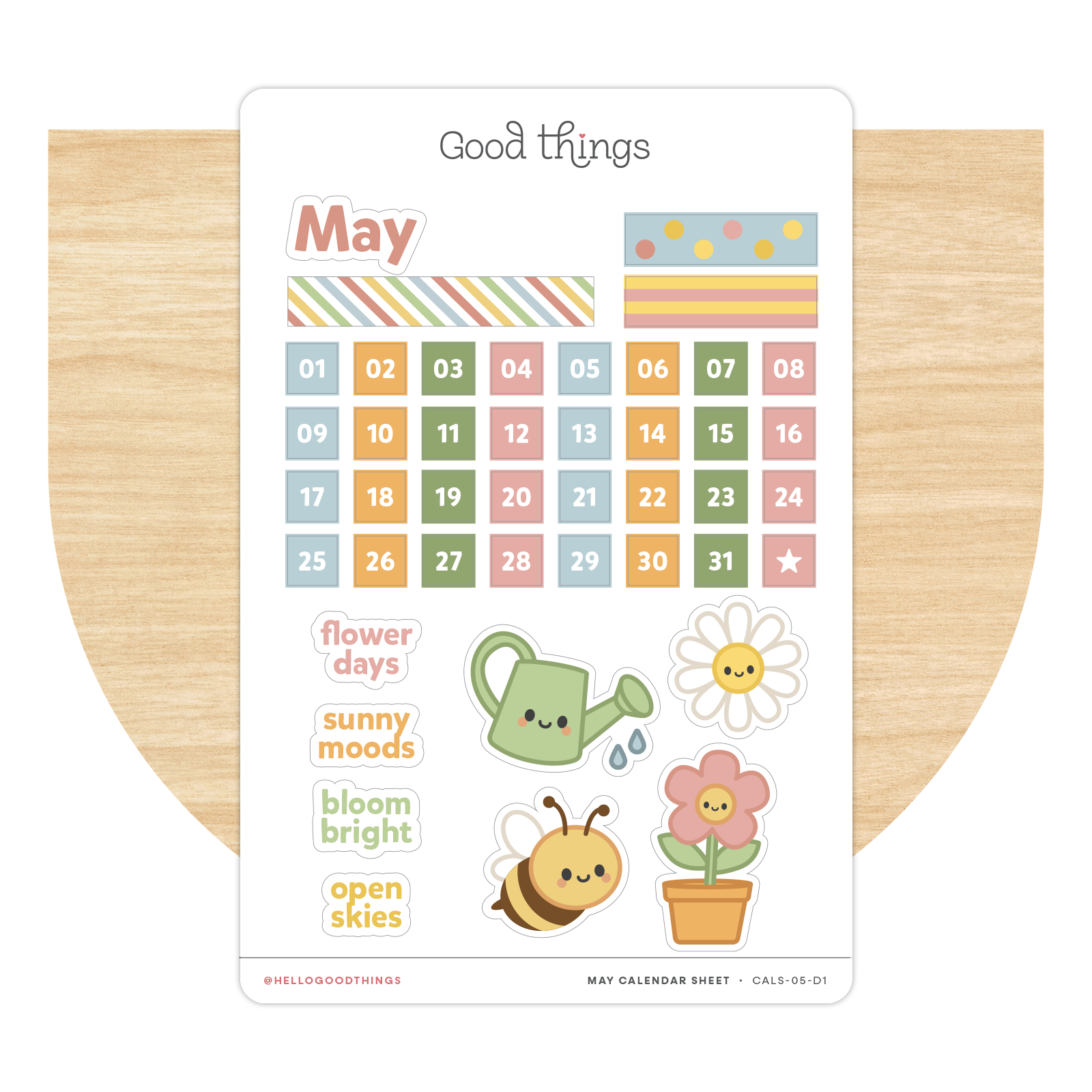Create-a-Calendar May Kawaii Sticker Sheet