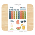 Create-a-Calendar July Kawaii Sticker Sheet