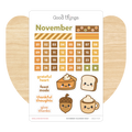 Create-a-Calendar November Kawaii Sticker Sheet