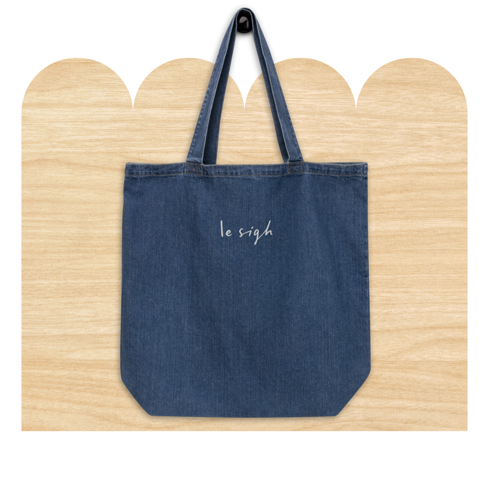 Le Sigh Embroidered Denim Tote Bag by Good Things