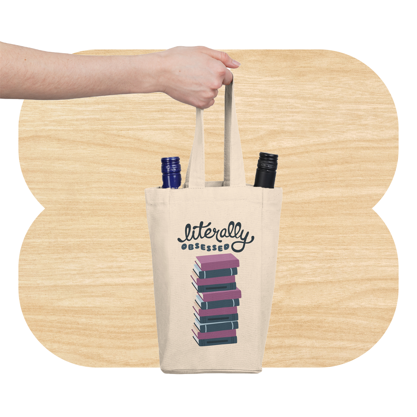 Literally Obsessed Double Wine Tote Bag by Good Things
