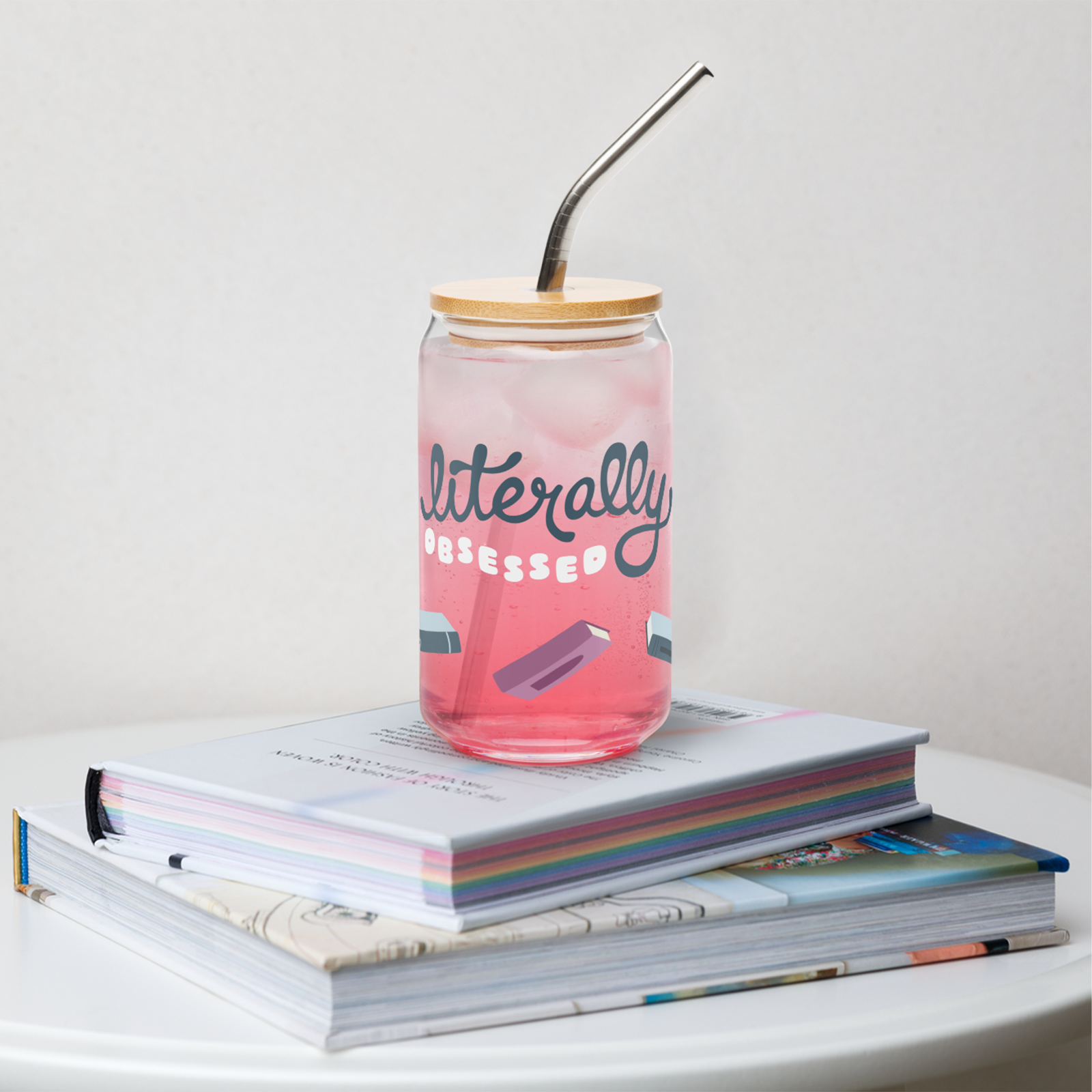 Literally Obsessed Glass Can by Good Things