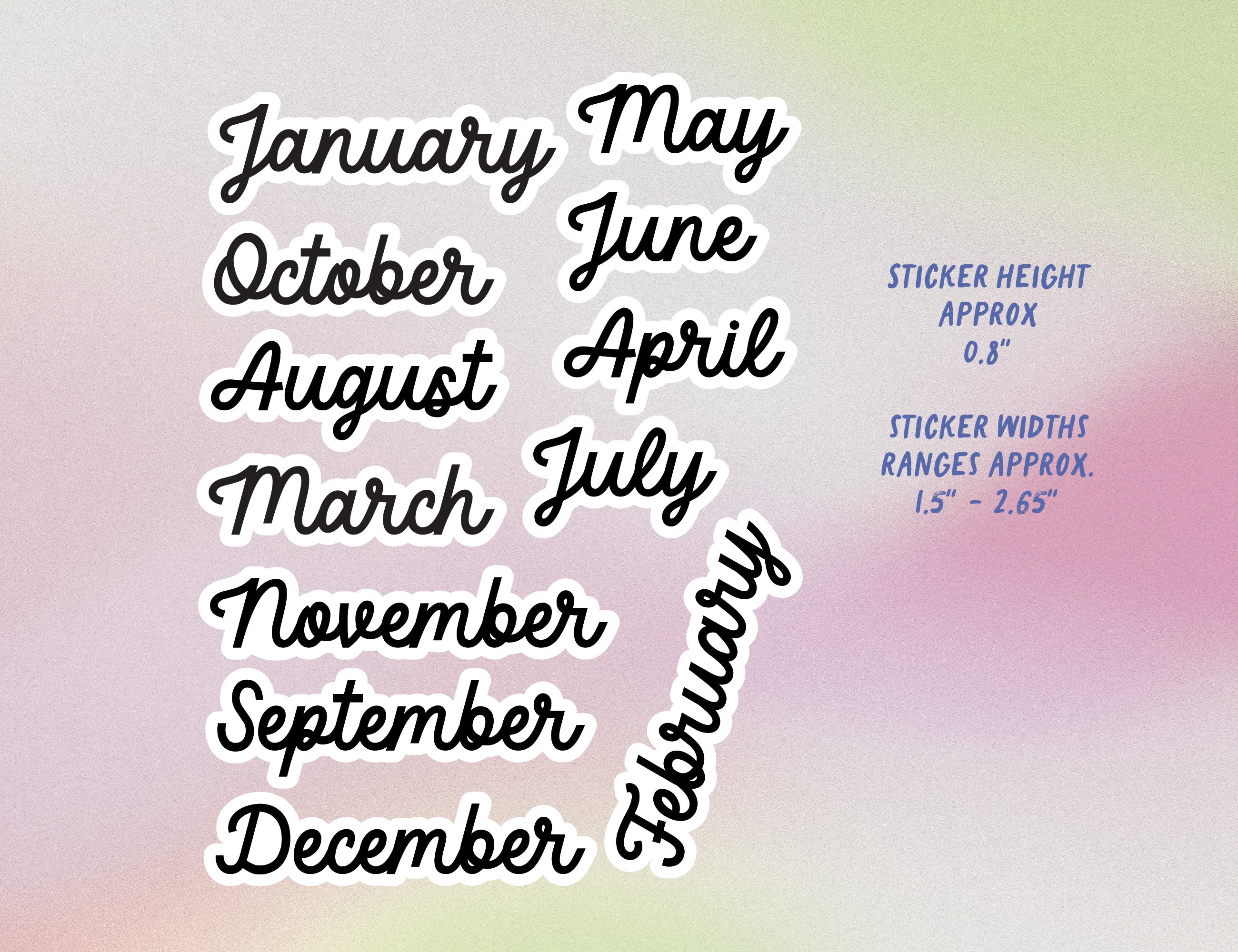 Month Titles Sticker Sheet