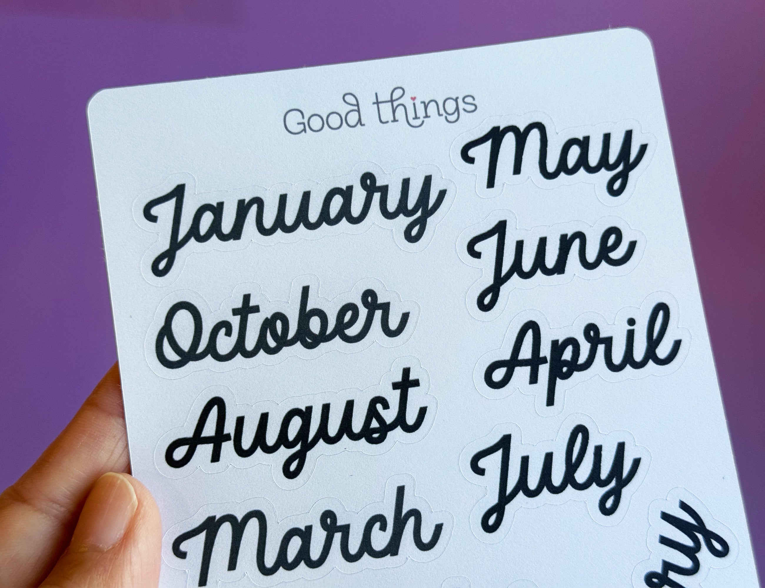 Month Titles Sticker Sheet