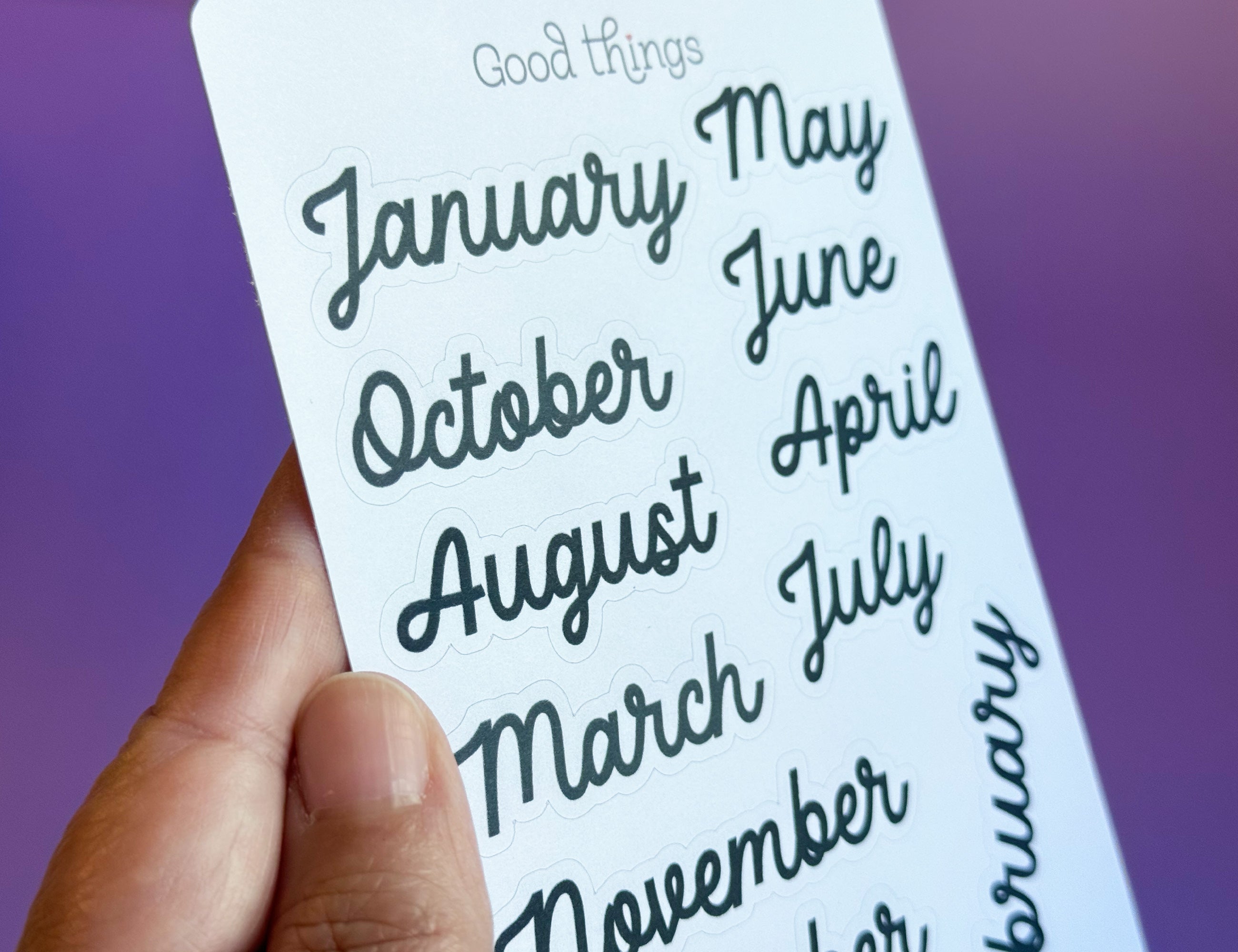 Month Titles Sticker Sheet