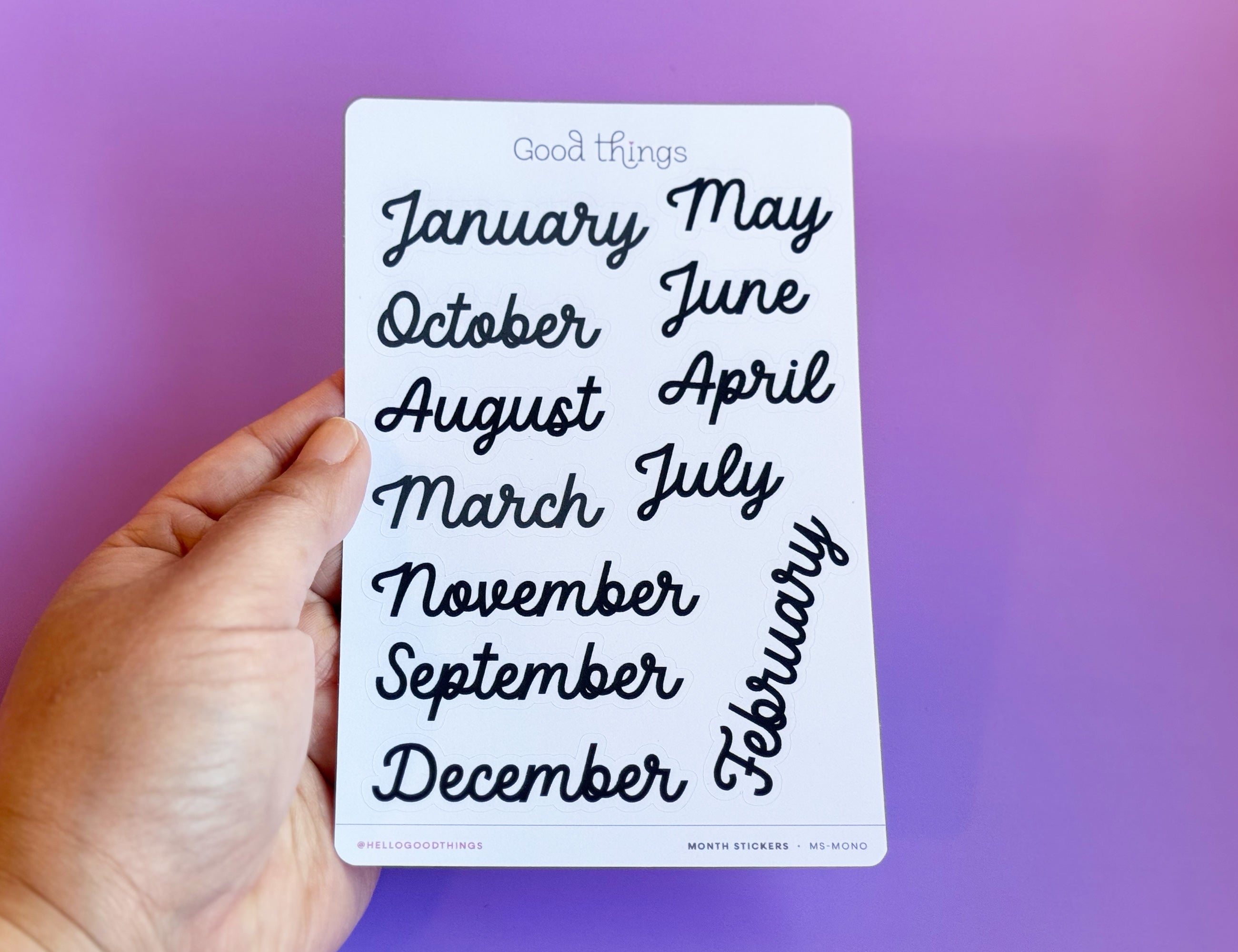 Month Titles Sticker Sheet