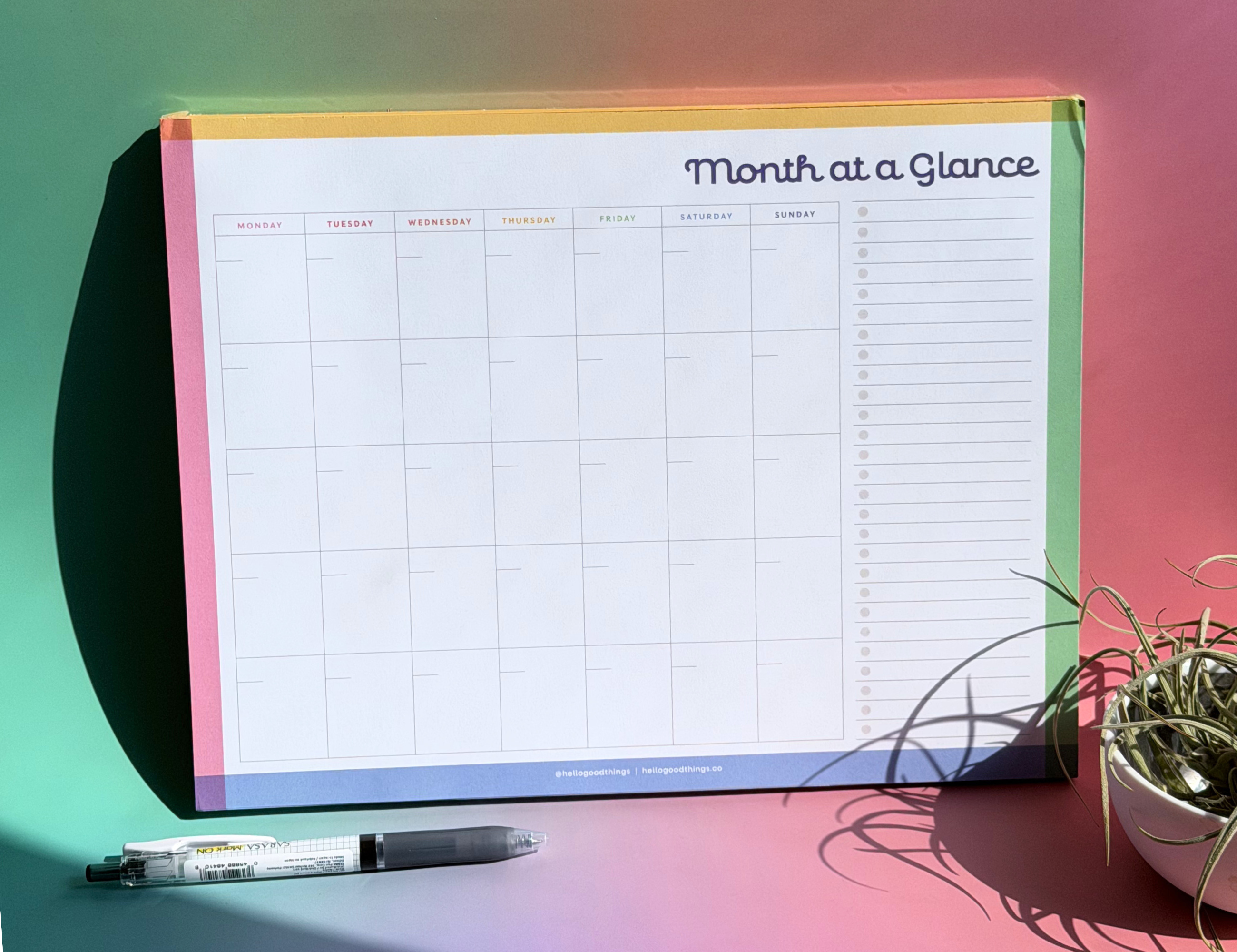 Month-at-a-Glance Notepad
