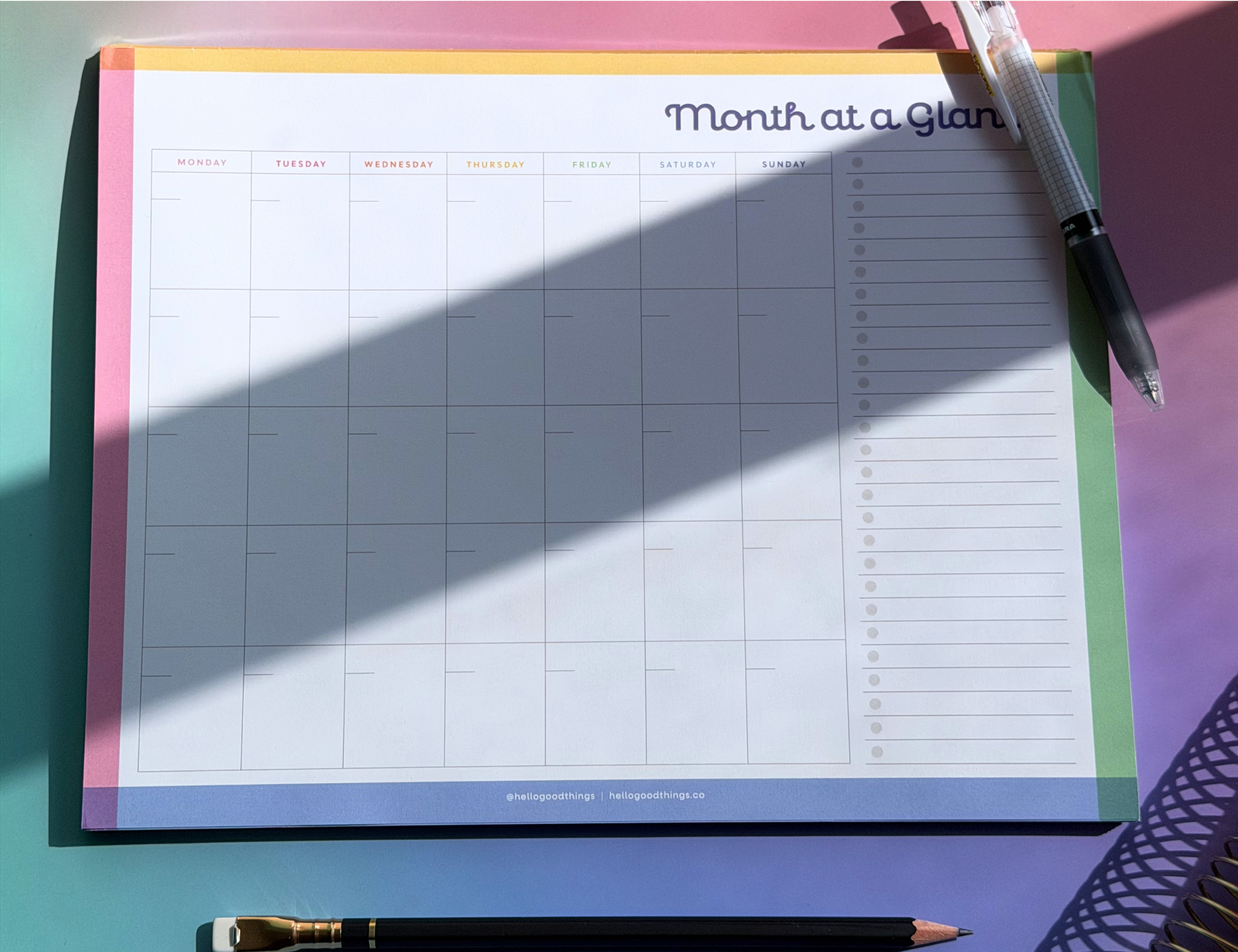 Month-at-a-Glance Notepad