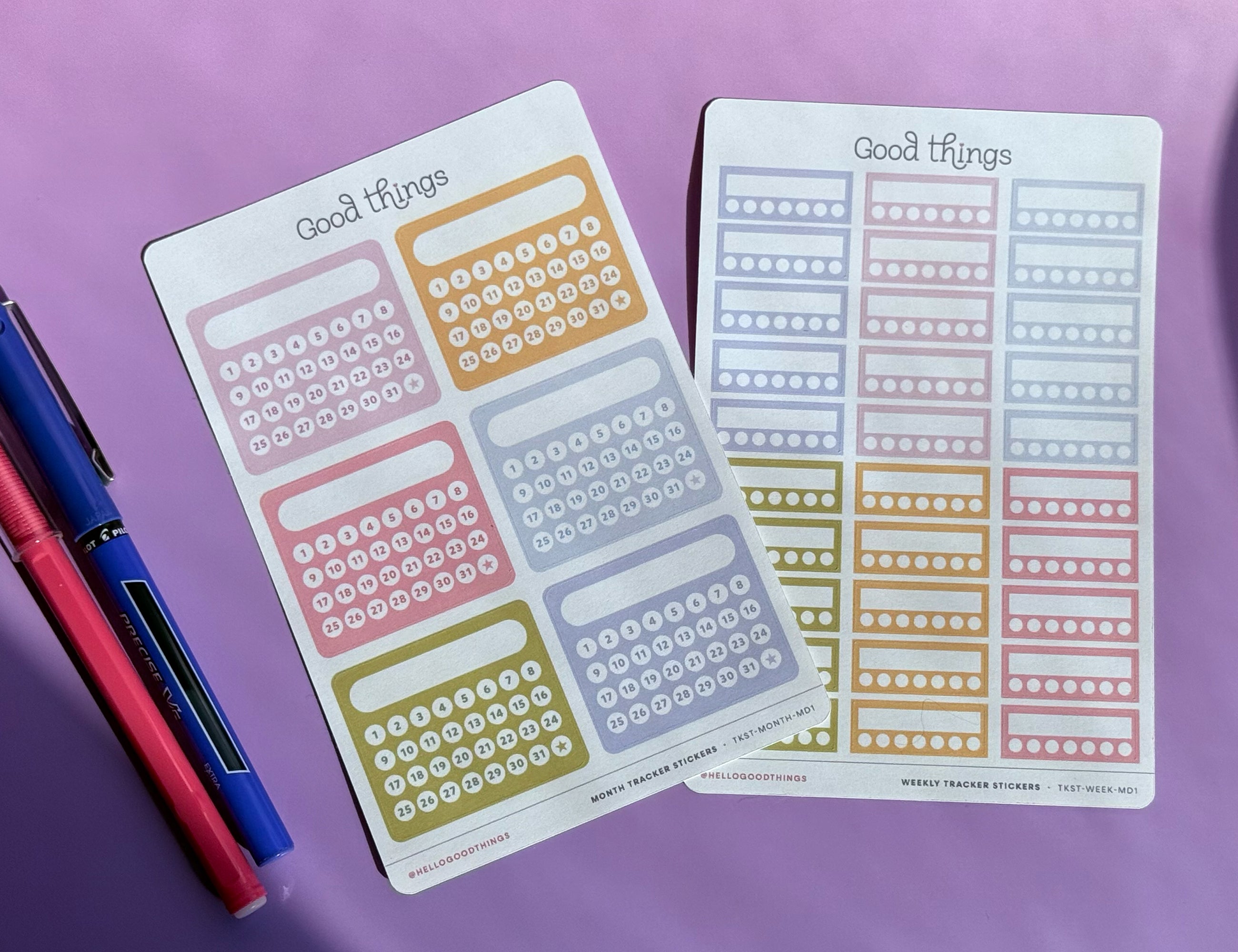 Month Habit Tracker Sticker Sheet