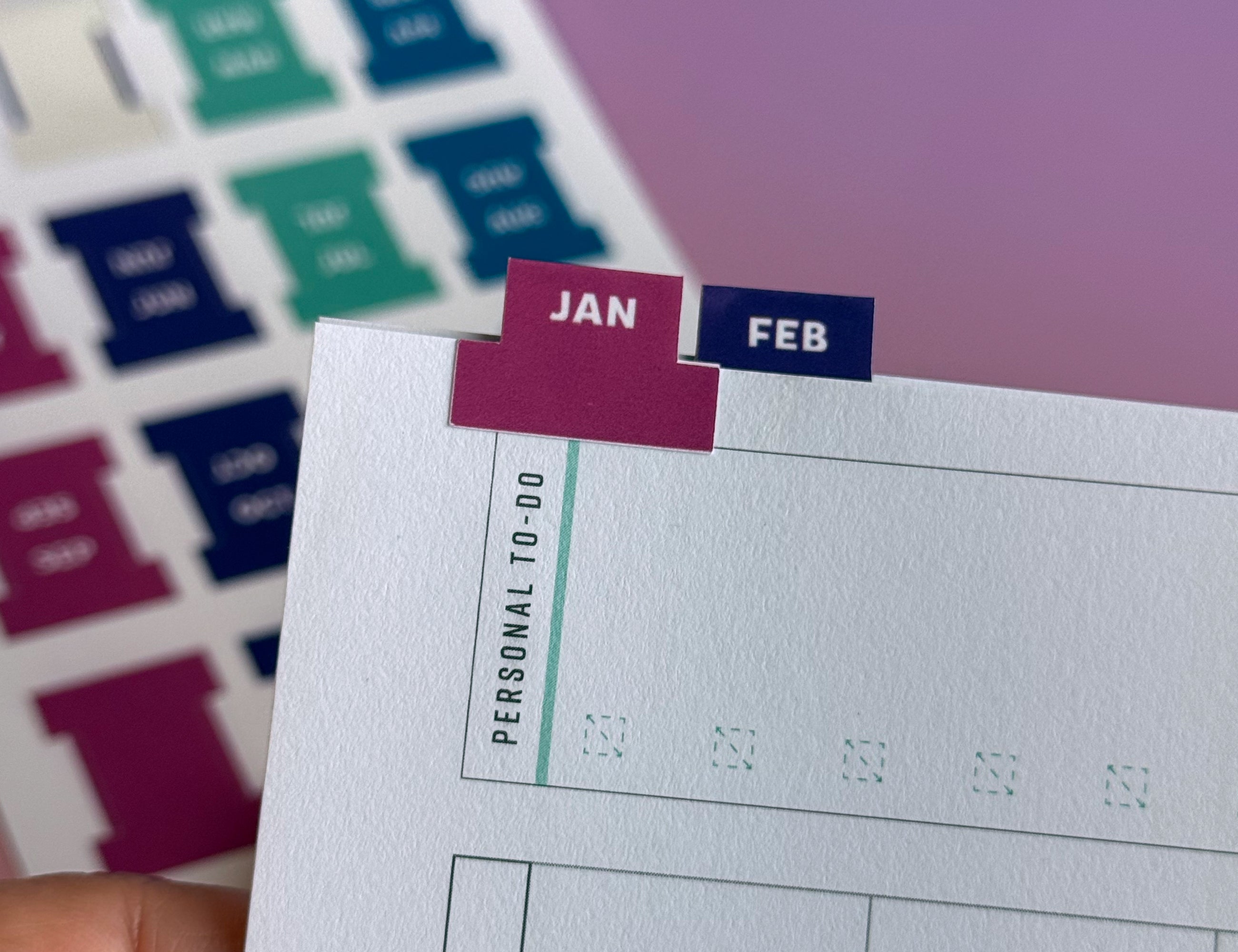 Monthly Planner Small Divider Tabs - Jewel Tones