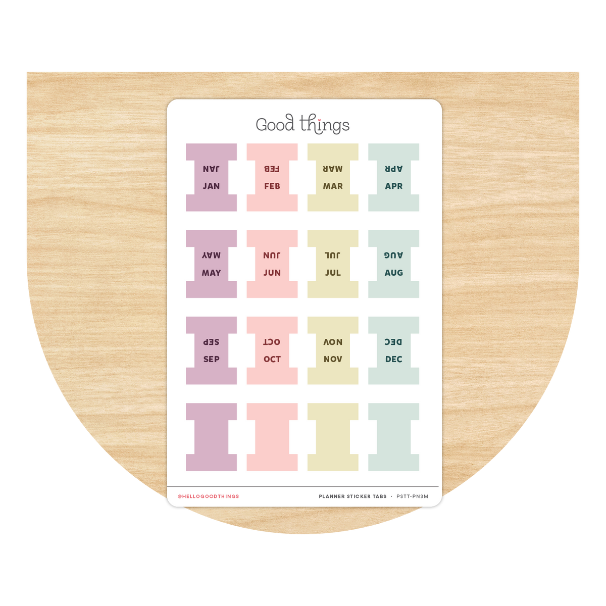 Monthly Planner Small Divider Tabs - Pastel Neutrals