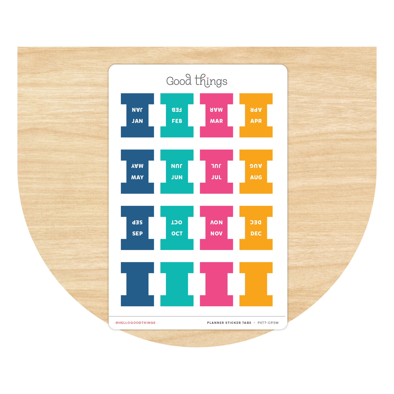 Monthly Planner Small Divider Tabs - Color Pop