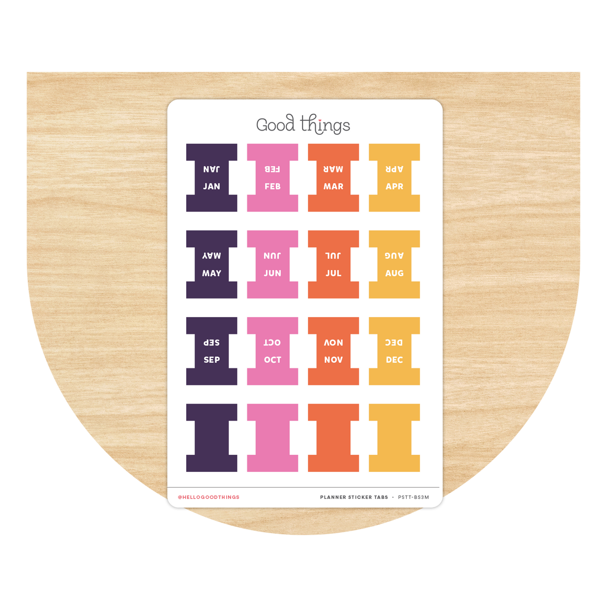 Monthly Planner Small Divider Tabs - Bright Side