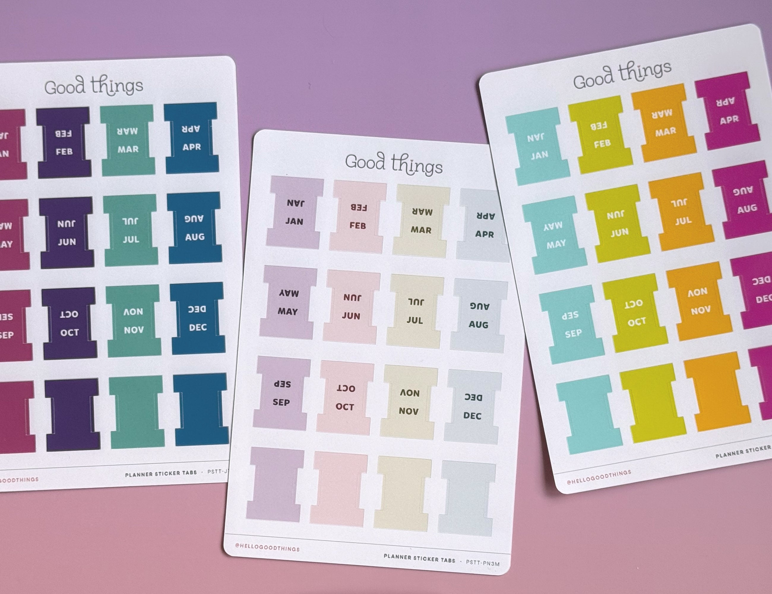 Monthly Planner Small Divider Tabs - Pastel Neutrals
