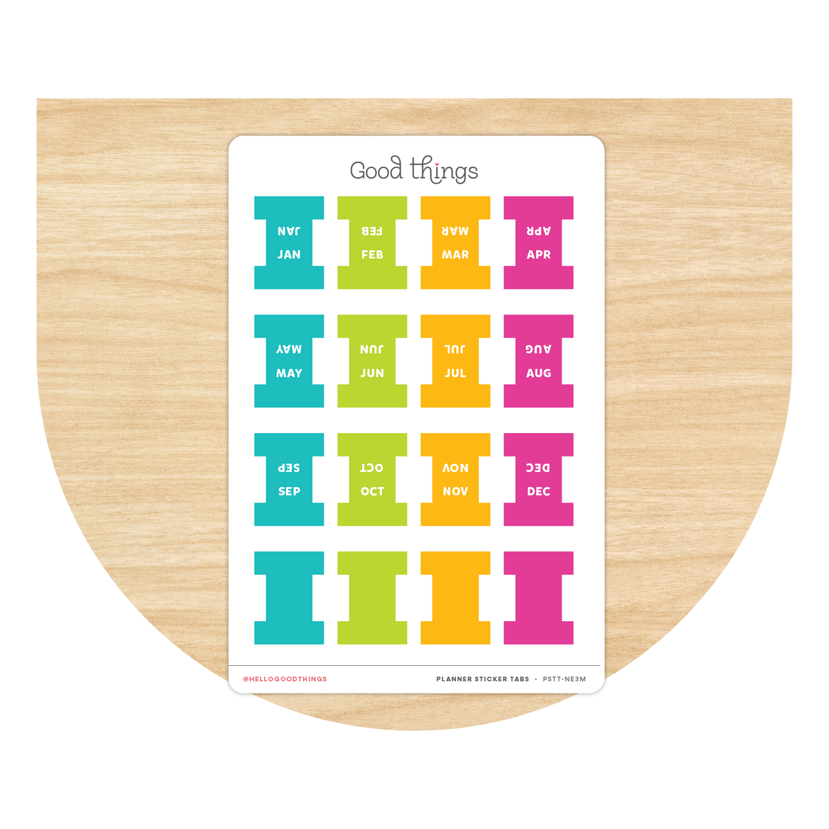 Monthly Planner Small Divider Tabs - Neons