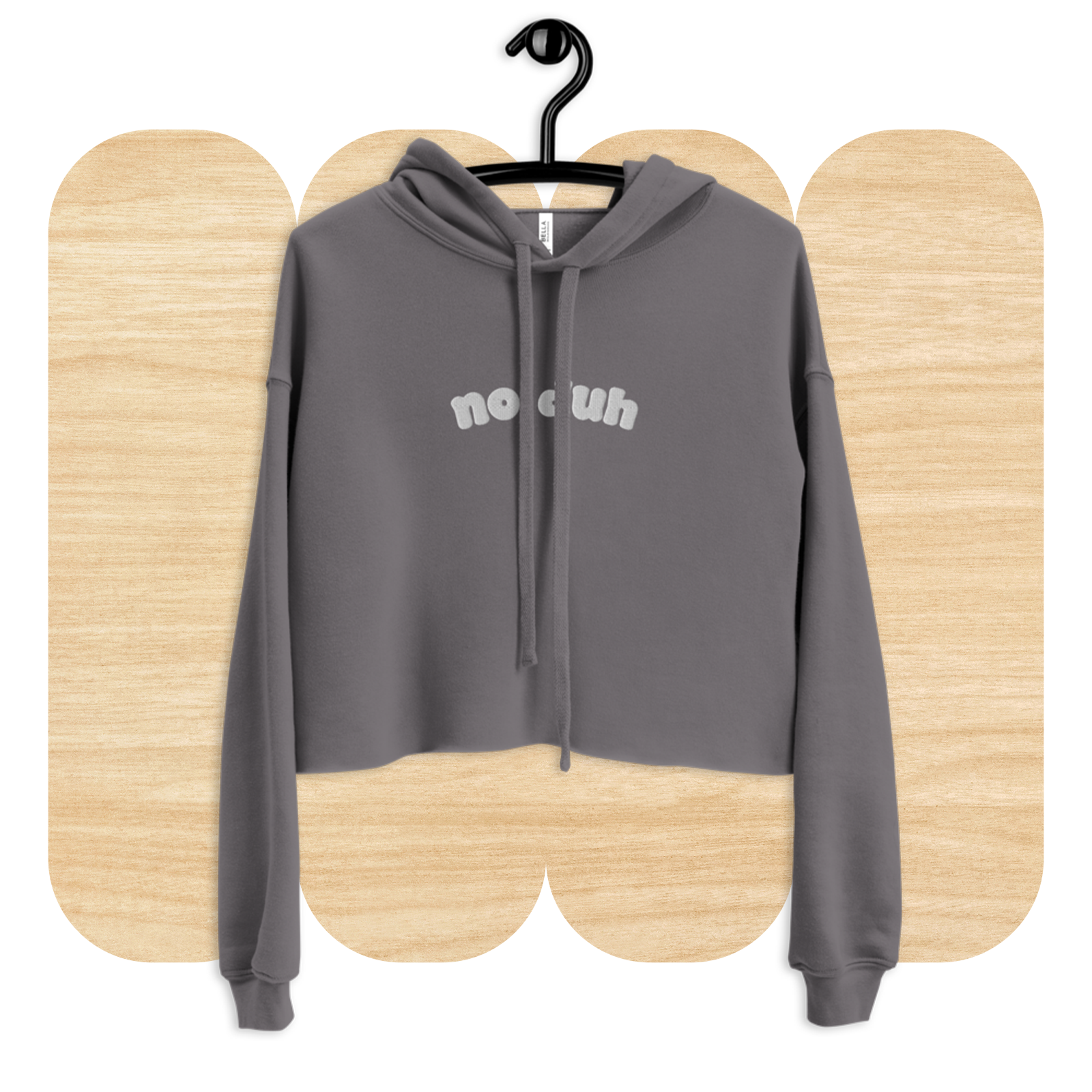 No Duh Embroidered 90s Cropped Hoodie by Good Things