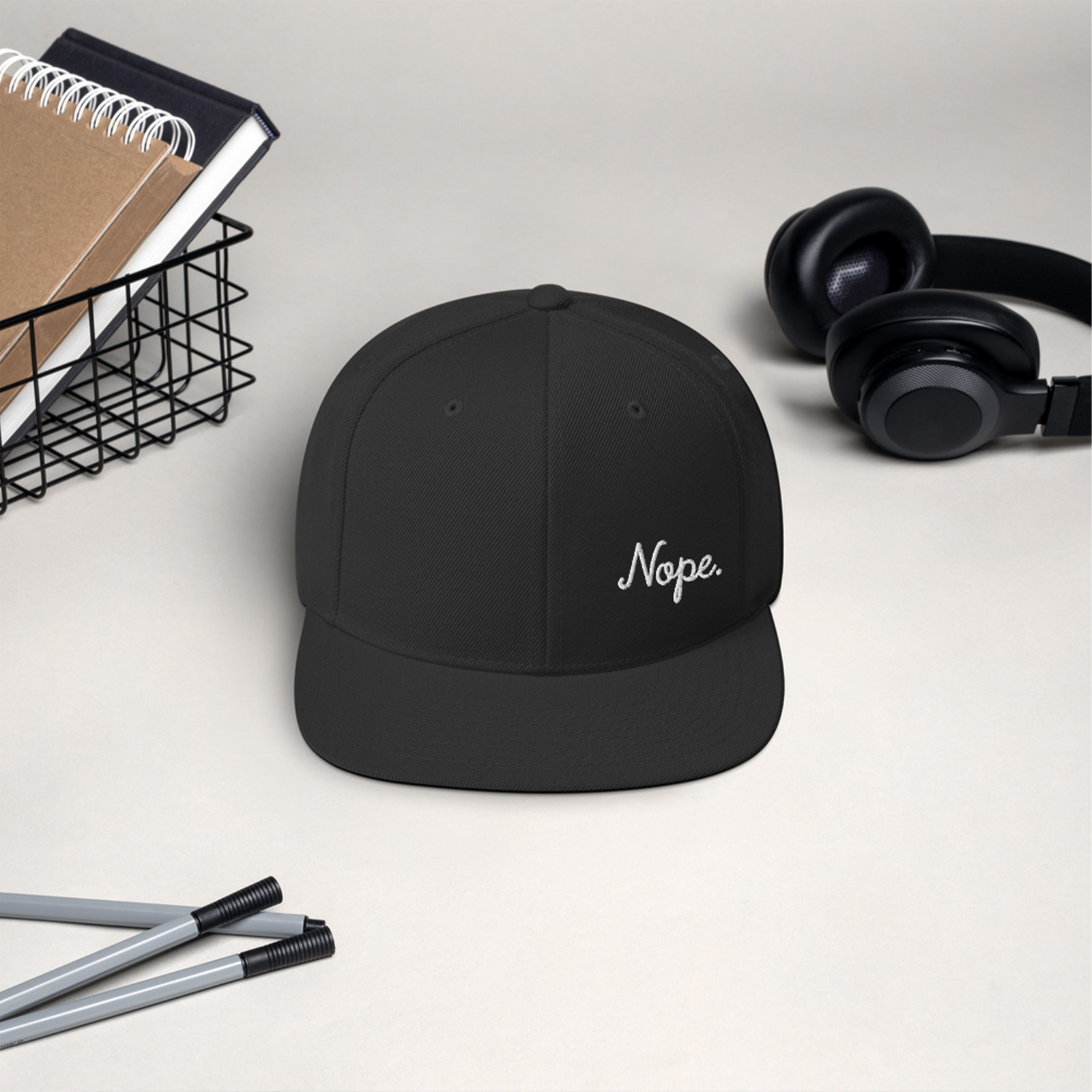 Nope Snapback Hat by Good Things by Good Things