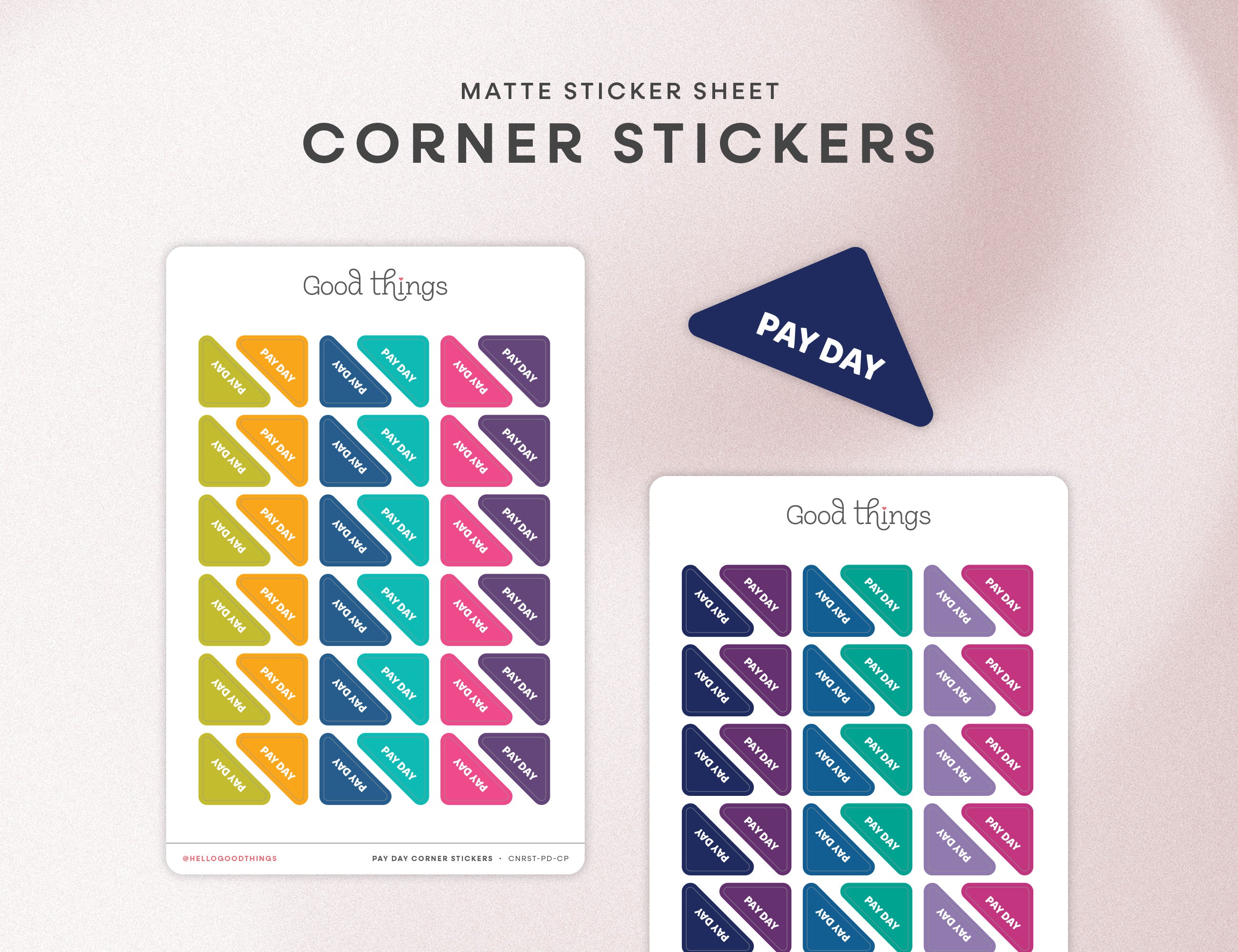 Pay Day Corner Calendar Planner Stickers