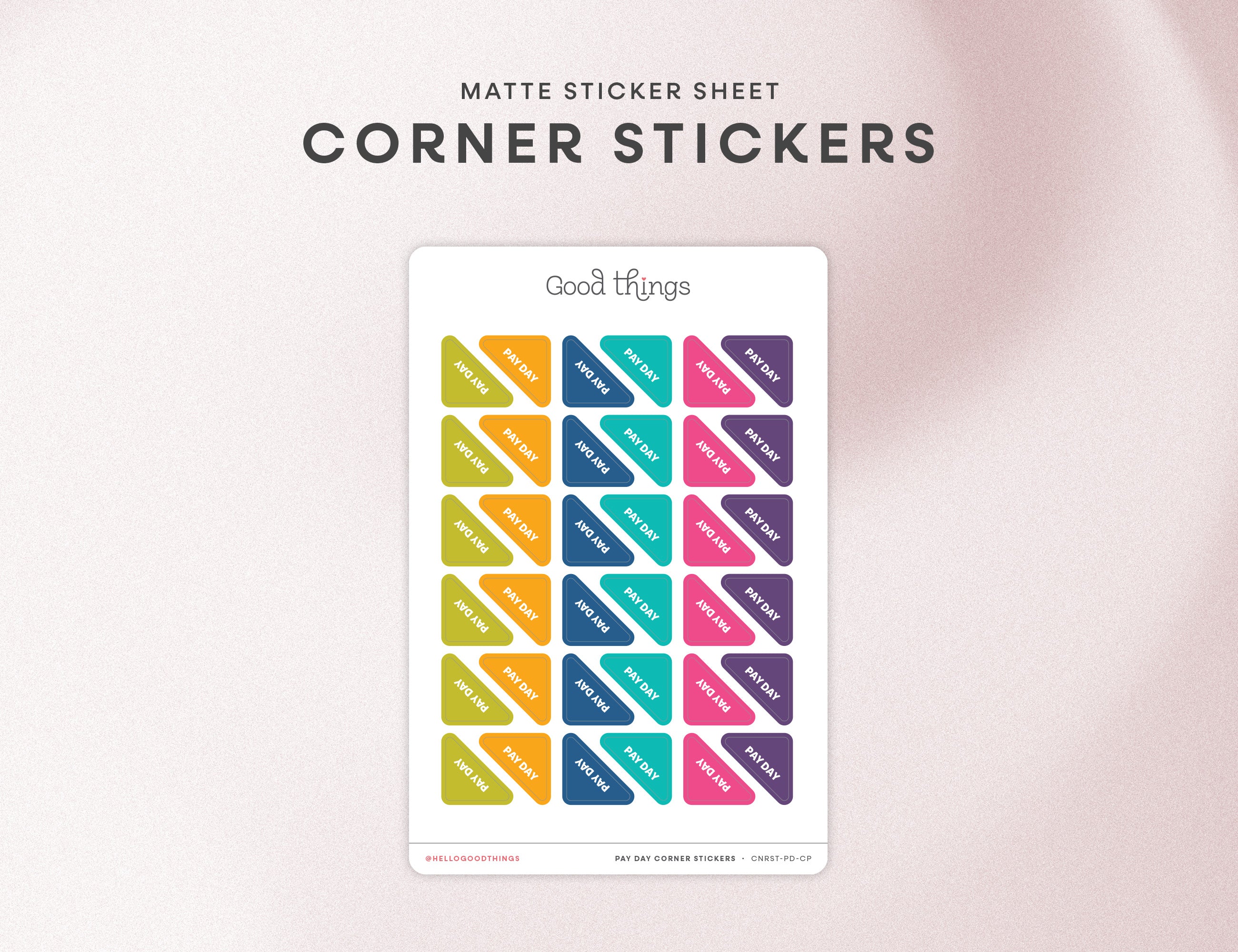 Pay Day Corner Calendar Planner Stickers