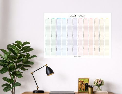 2026-2027 Wall Poster Calendar - Rainbow