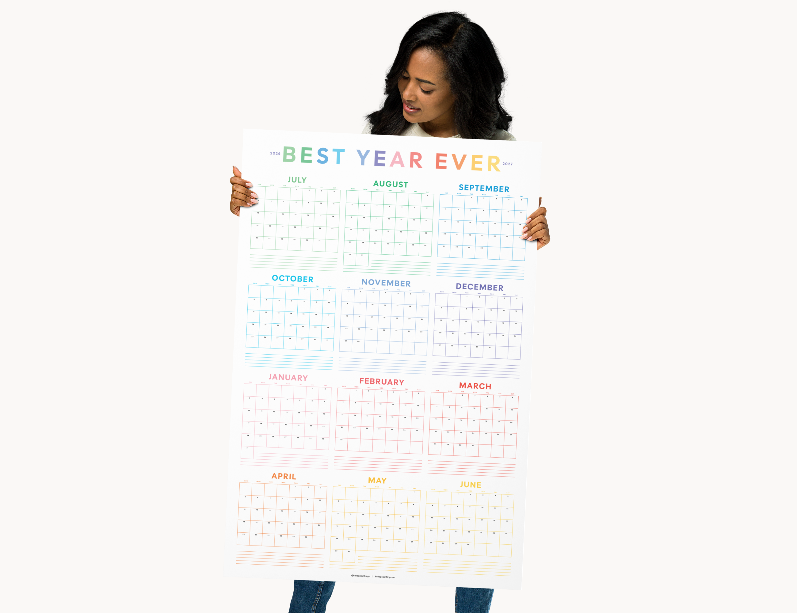 2026-2027 Wall Poster Calendar - Best Year Ever