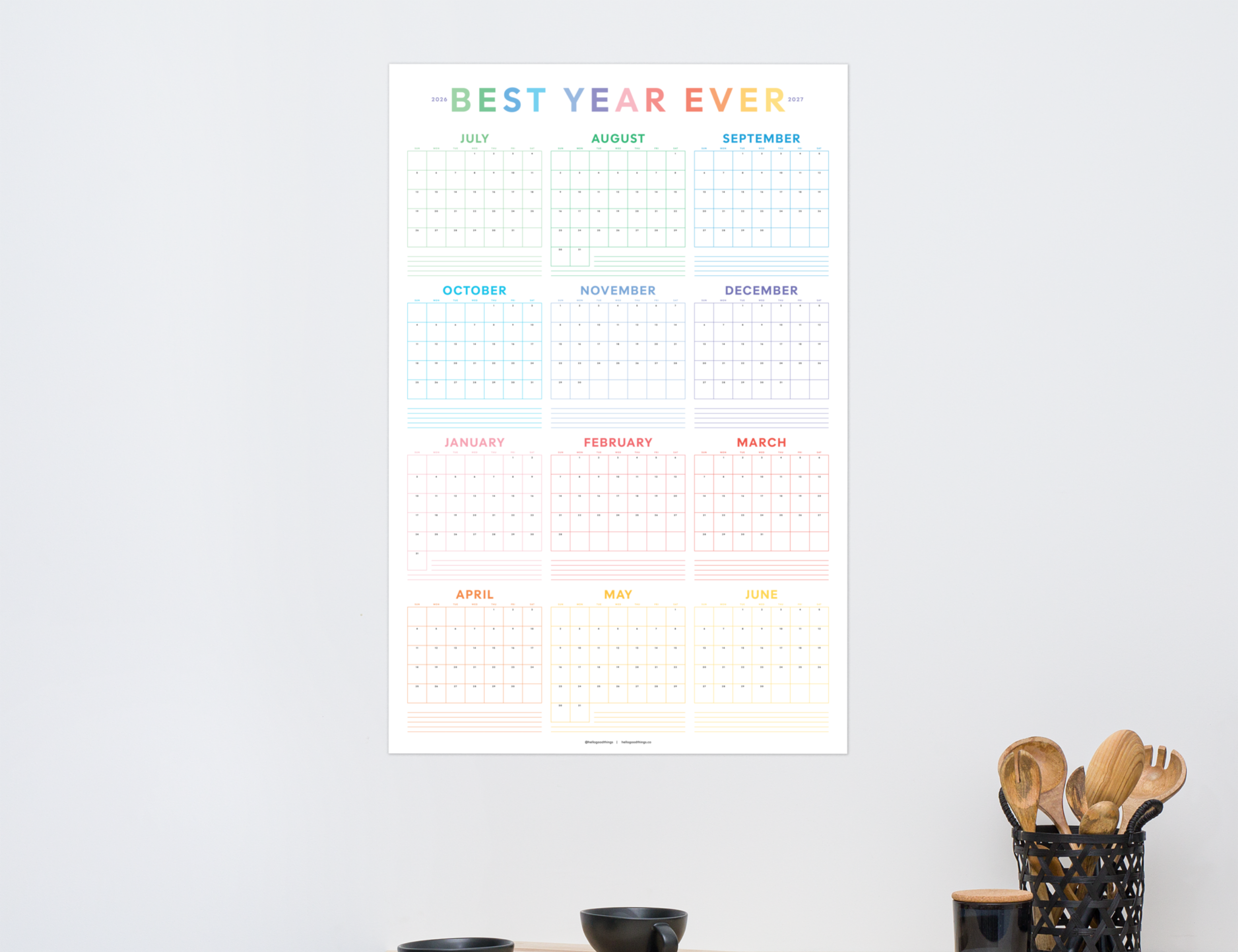 2026-2027 Wall Poster Calendar - Best Year Ever