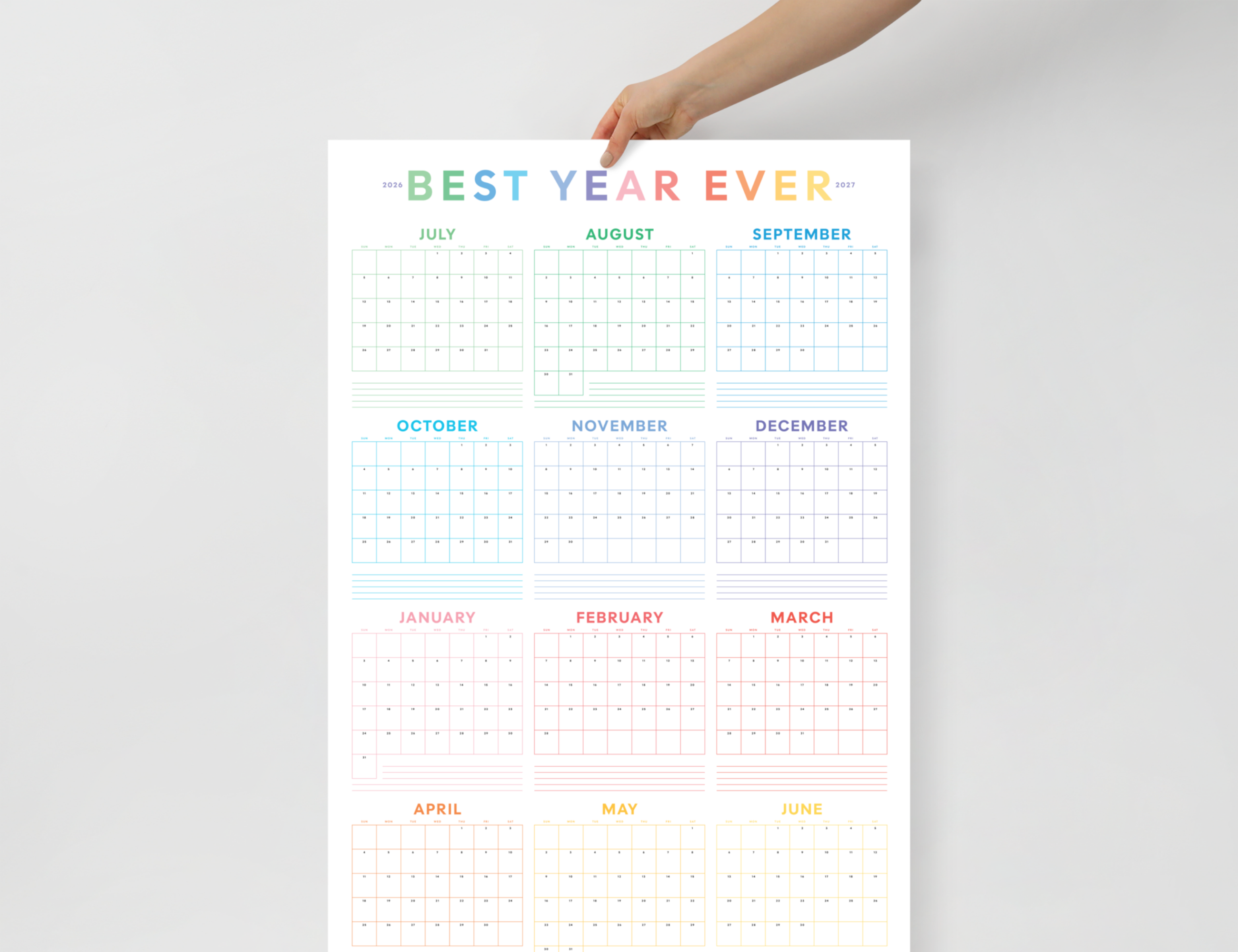 2026-2027 Wall Poster Calendar - Best Year Ever