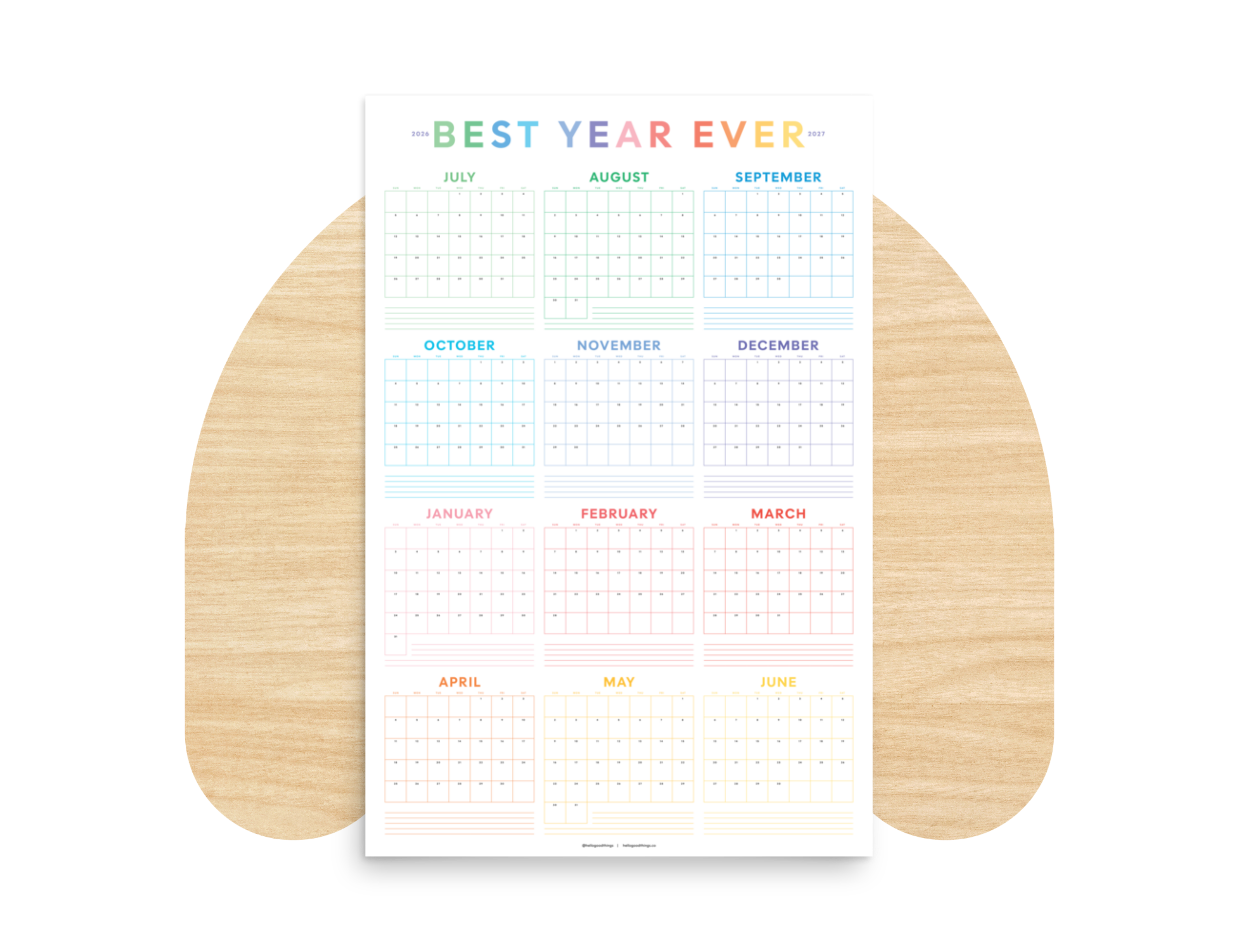 2026-2027 Wall Poster Calendar - Best Year Ever