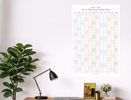 2026-2027 Wall Poster Calendar - At-a-Glance Calendar (Golden Hour)