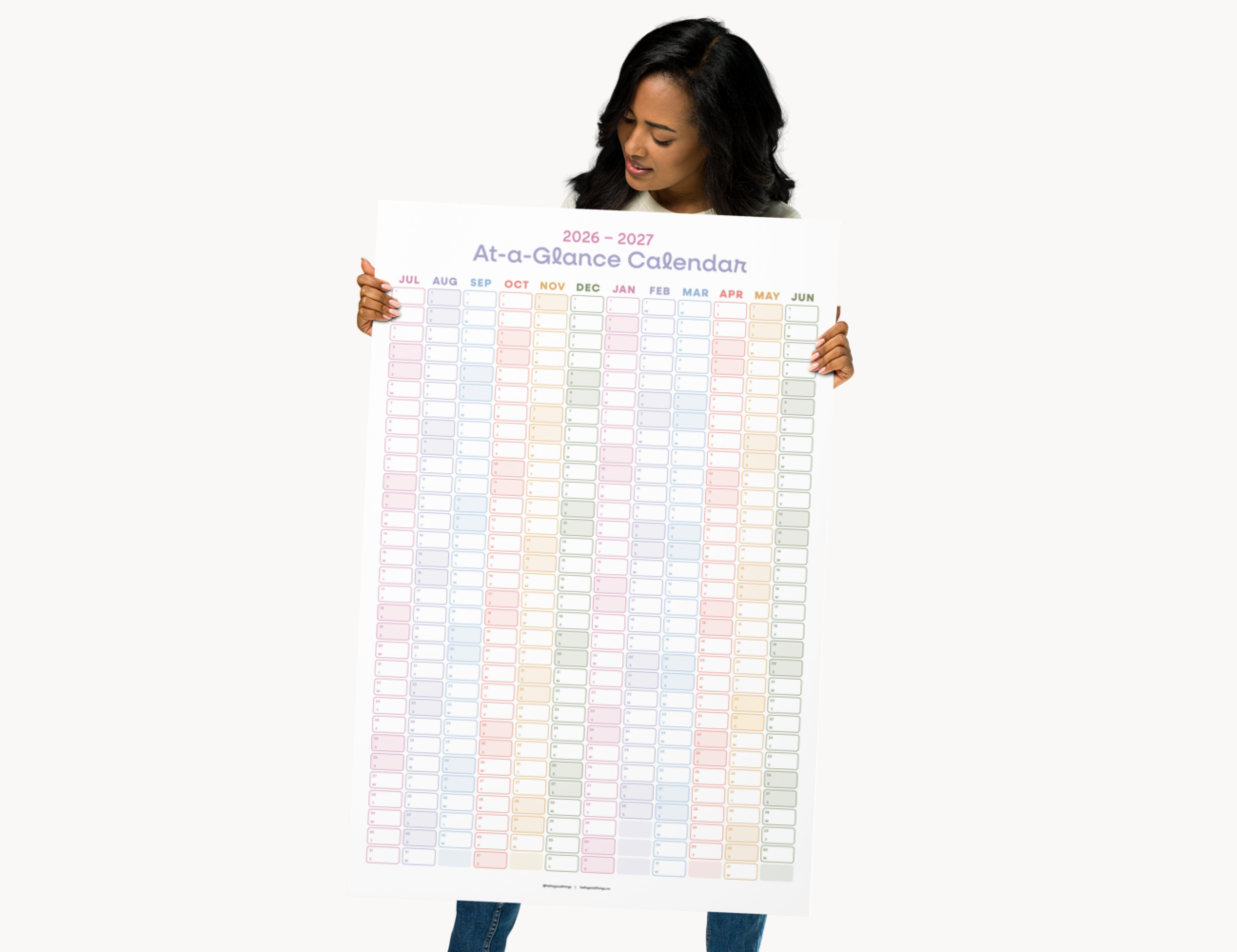 2026-2027 Wall Poster Calendar - At-a-Glance Calendar (Golden Hour)