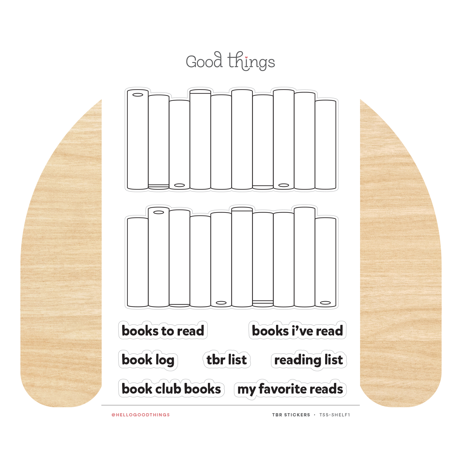 Simple Book Shelf Tracker Sticker Sheet