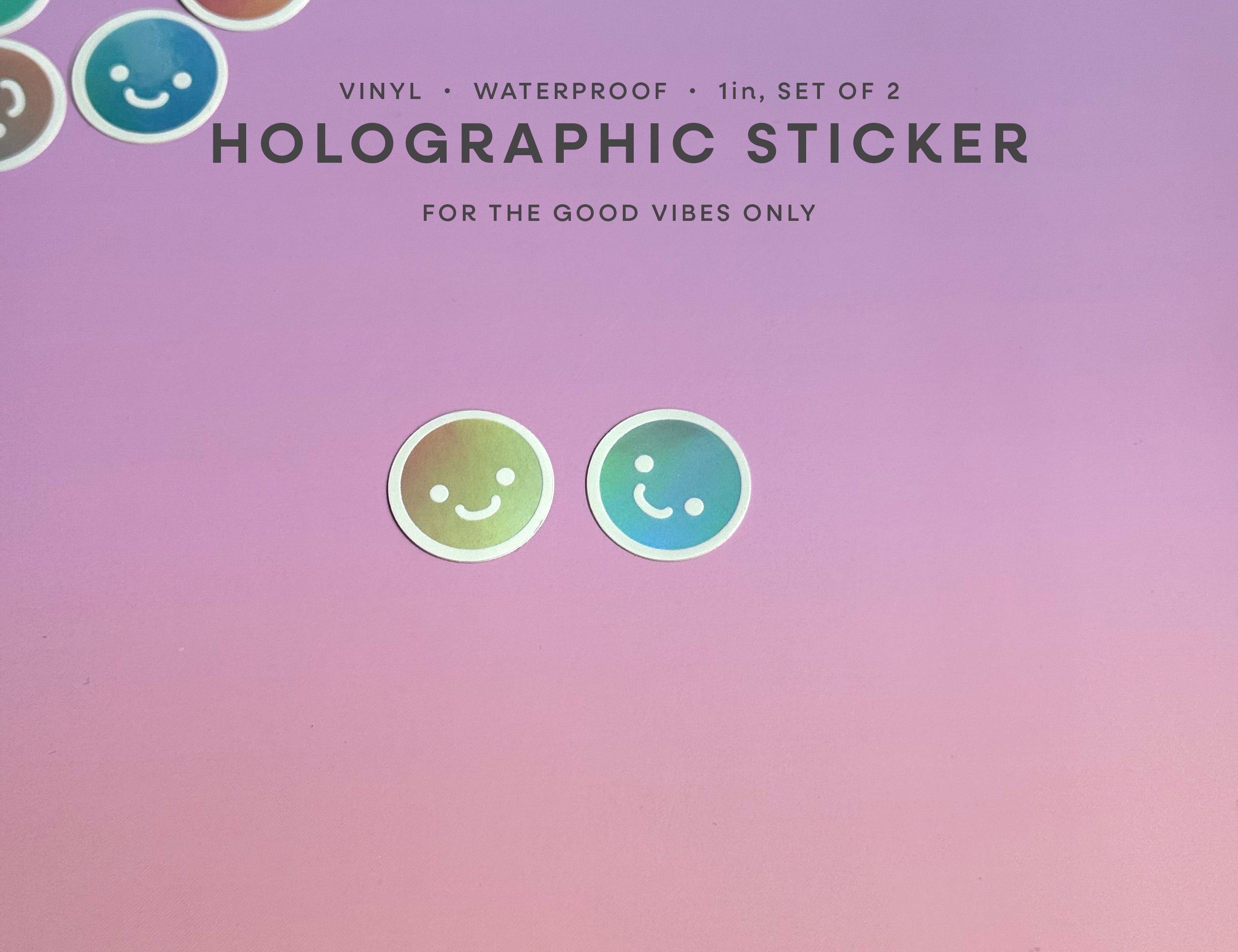Happy Face Holographic Sticker by Good Things