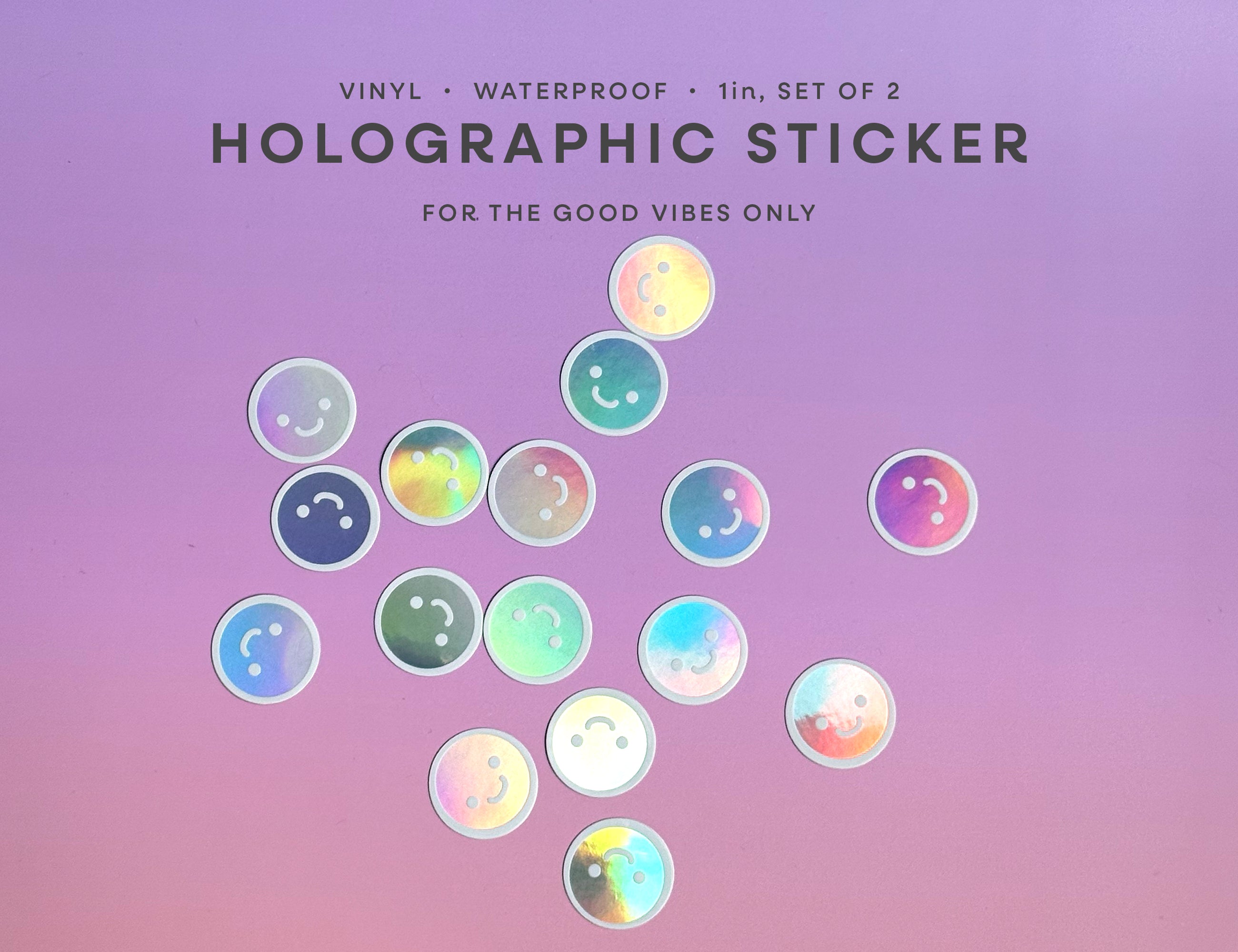 Happy Face Holographic Sticker by Good Things