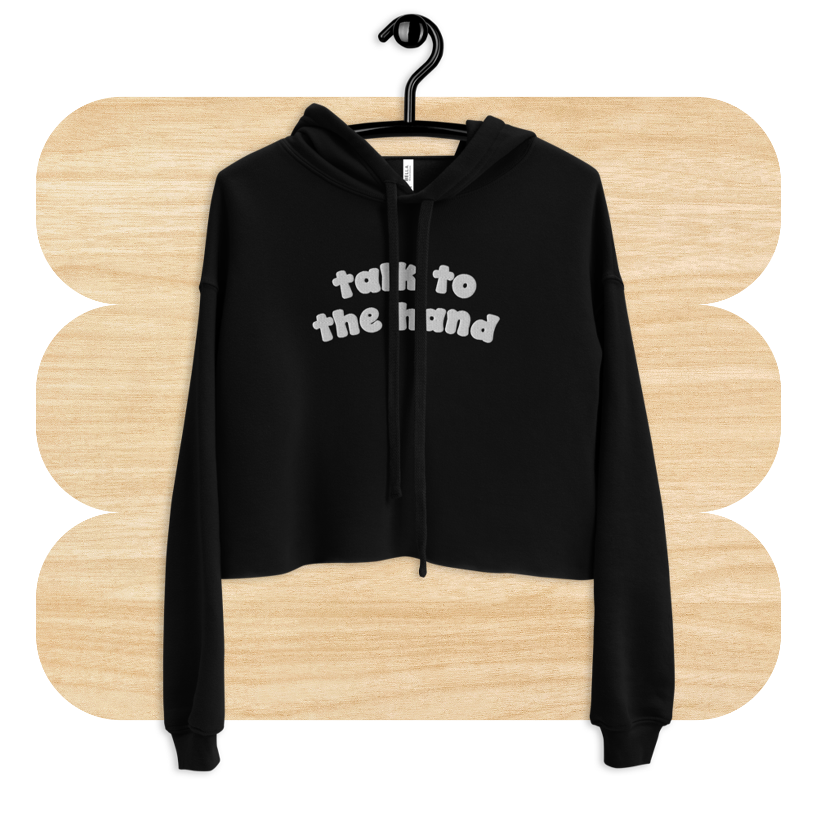 Talk to the Hand Embroidered 90s Cropped Hoodie by Good Things