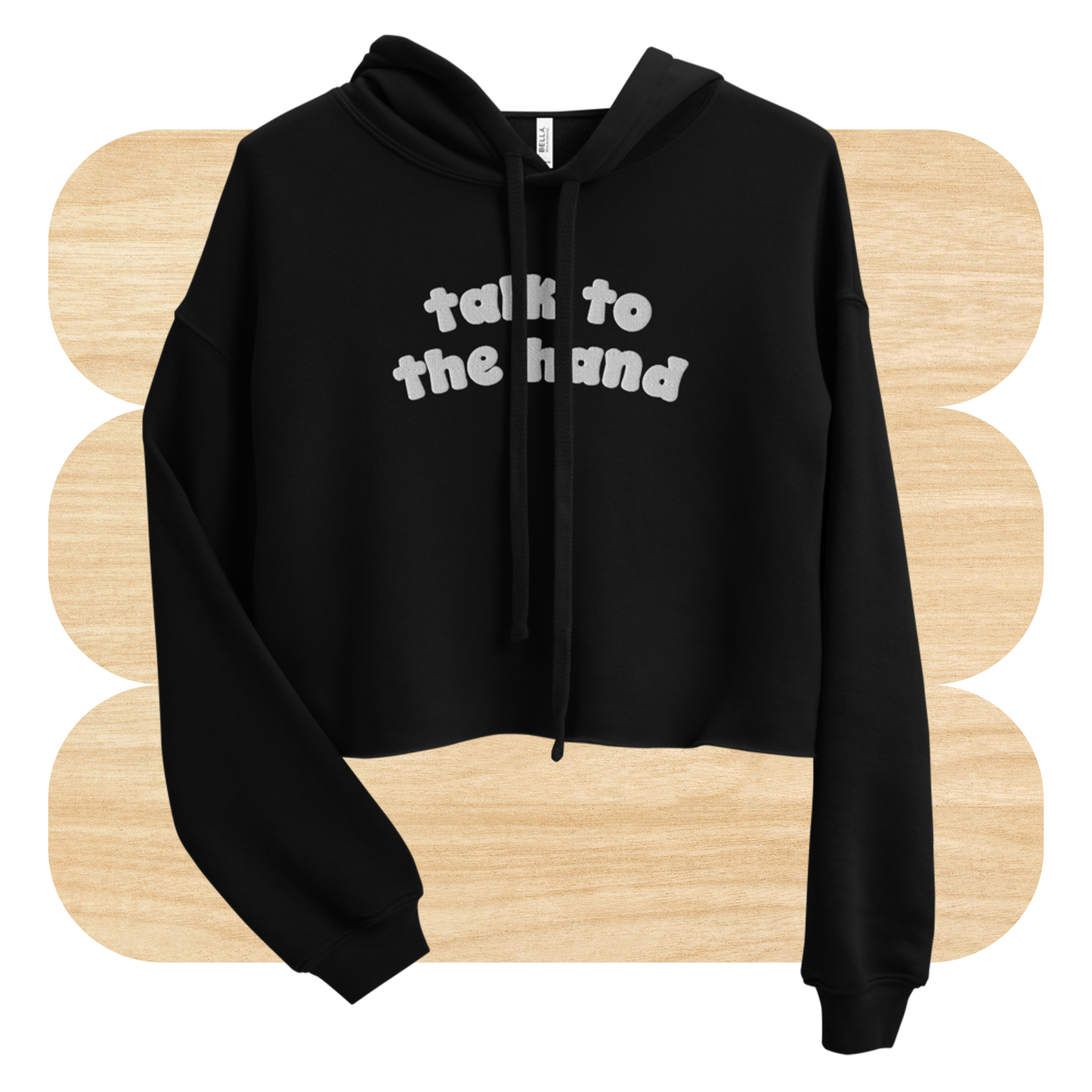 Talk to the Hand Embroidered 90s Cropped Hoodie by Good Things