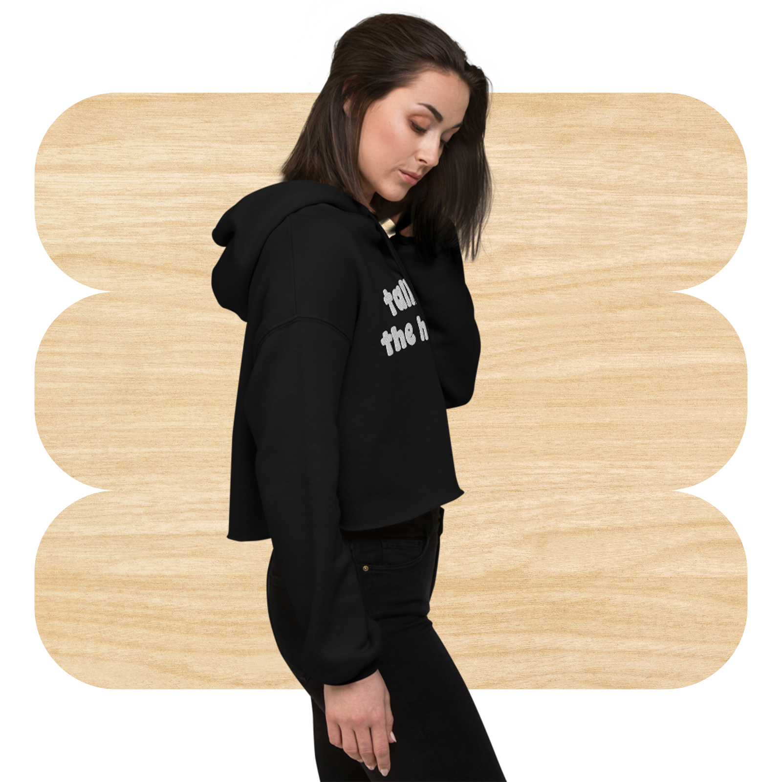 Talk to the Hand Embroidered 90s Cropped Hoodie by Good Things